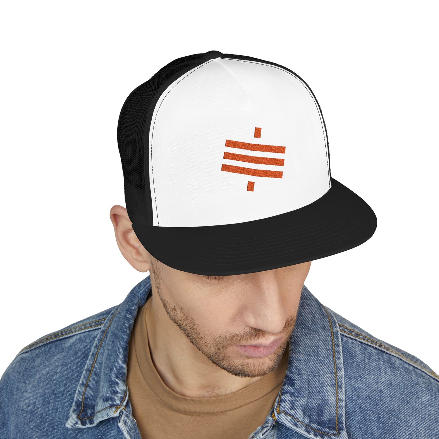 SATS Symbol Unisex Flat Brim Trucker Hat