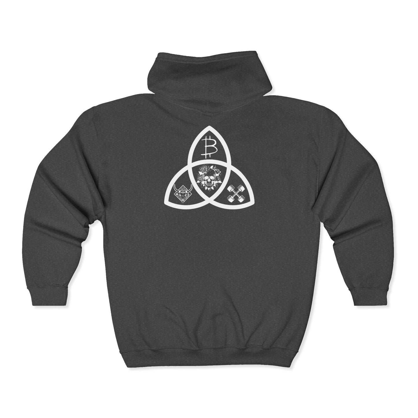 SATS Symbol Beef Barbells & Bitcoin Zip Up Hoodie
