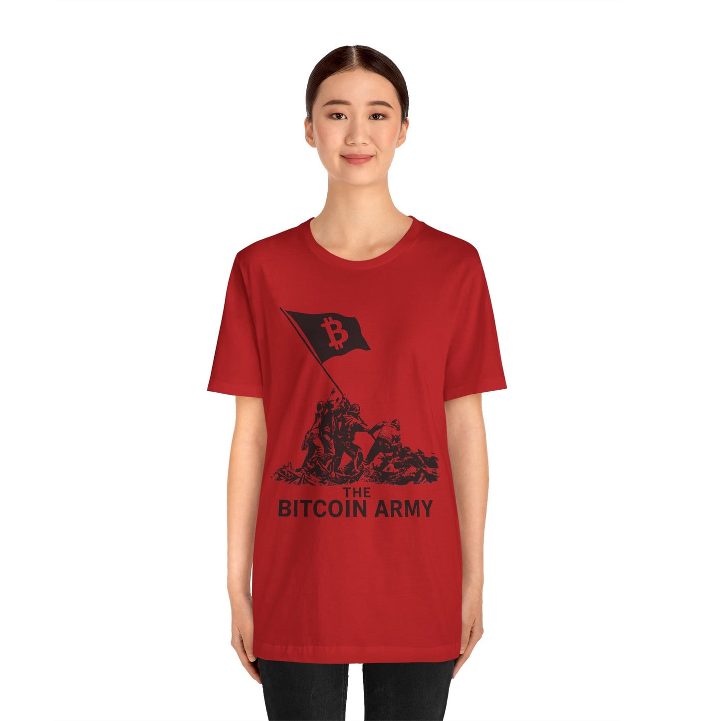 The Bitcoin Army Raising Flag Unisex T-Shirt