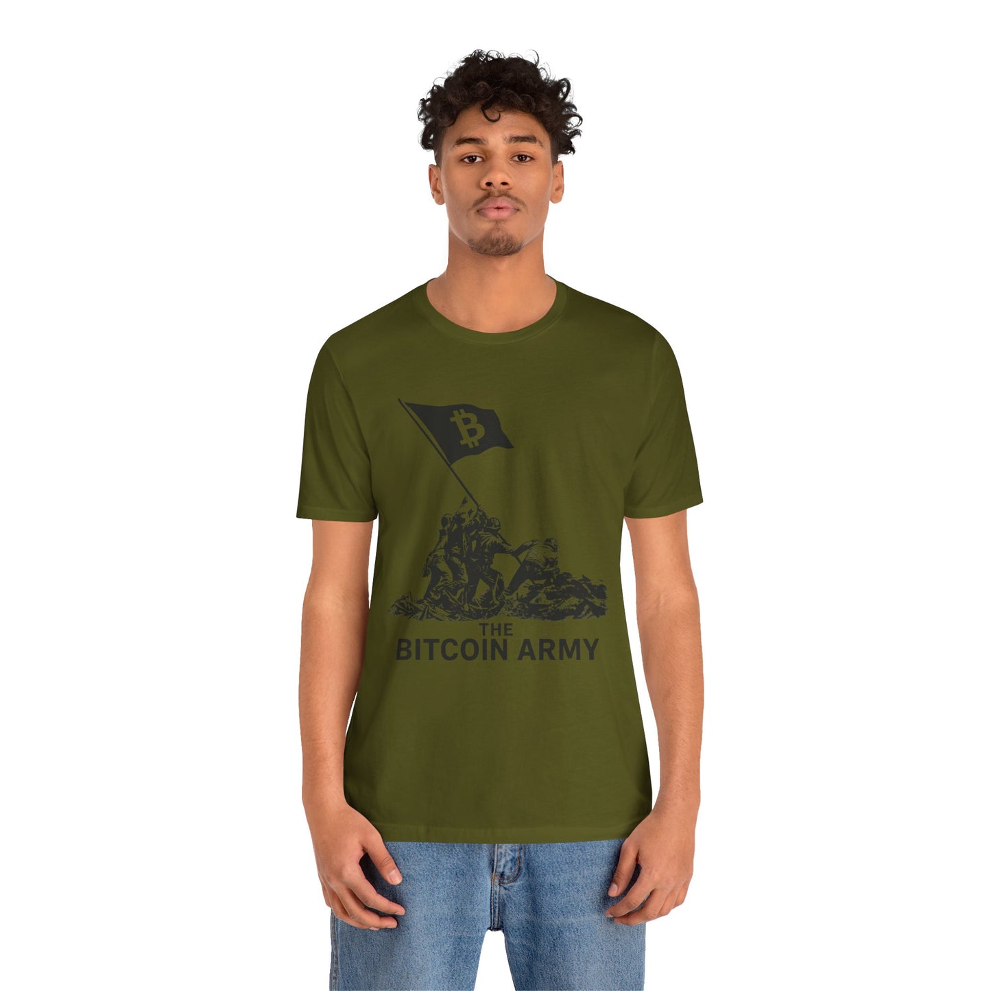 The Bitcoin Army Raising Flag Unisex T-Shirt