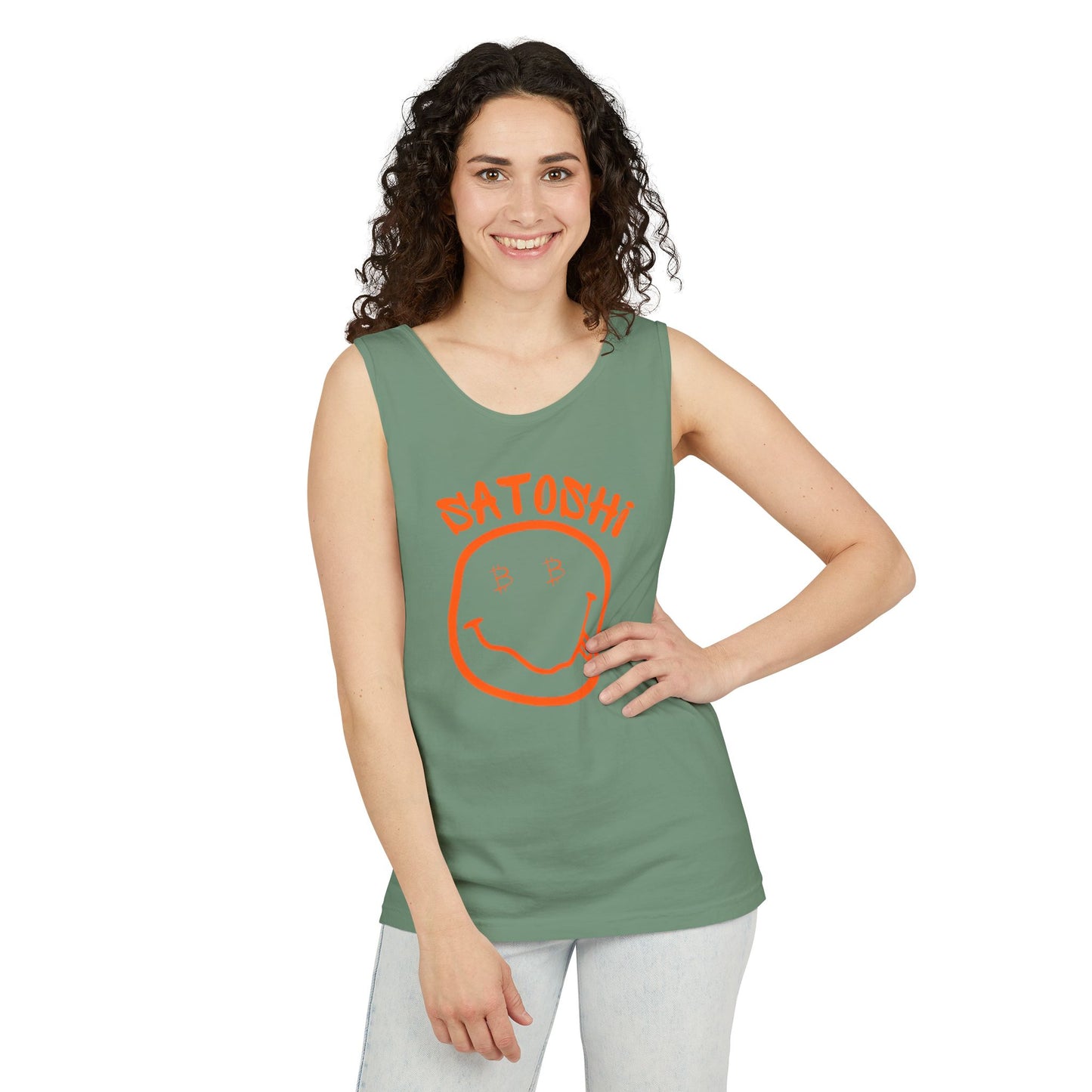 Bitcoin Eyed Satoshi Smiley Tank Top