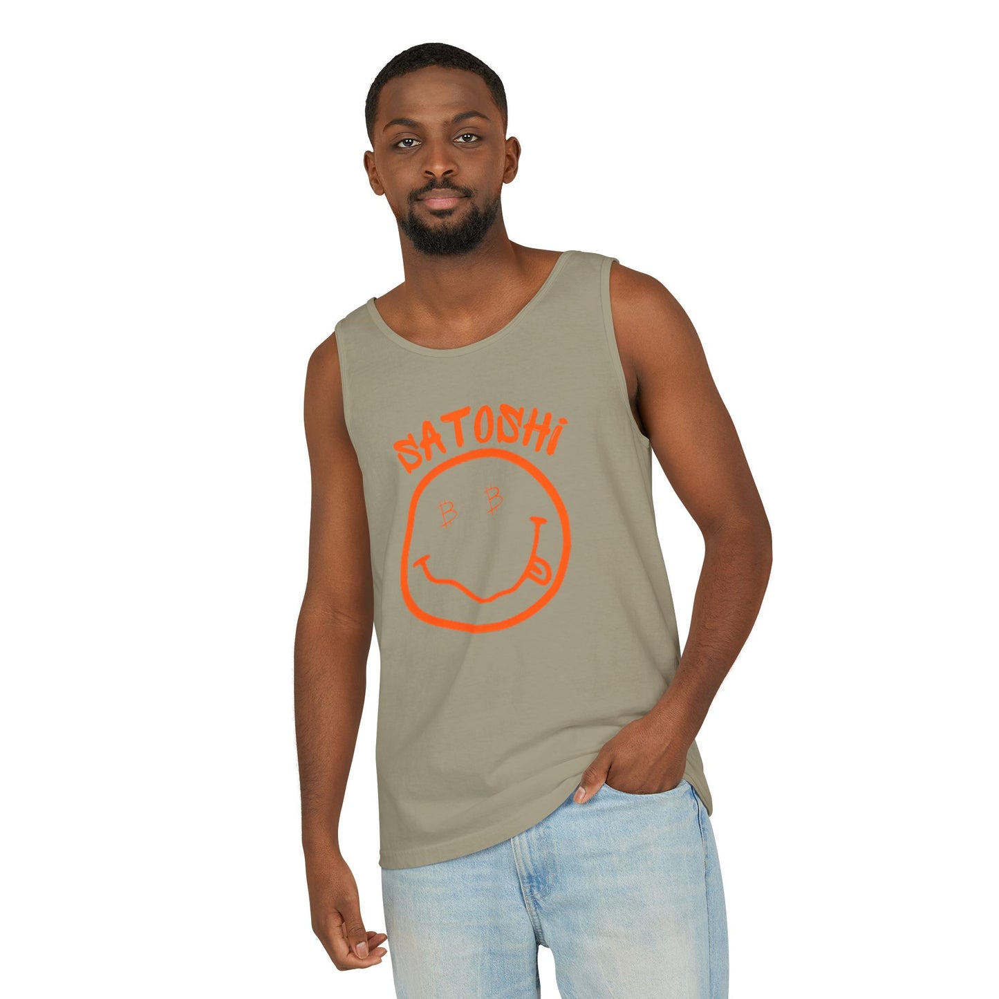 Bitcoin Eyed Satoshi Smiley Tank Top
