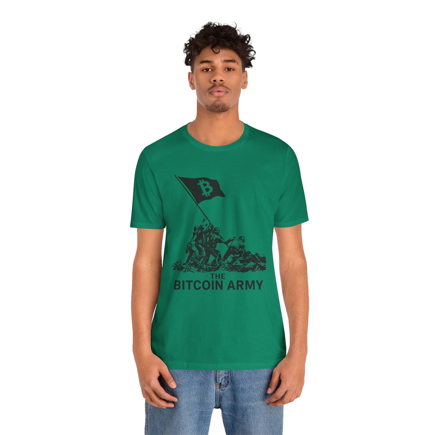 The Bitcoin Army Raising Flag Unisex T-Shirt