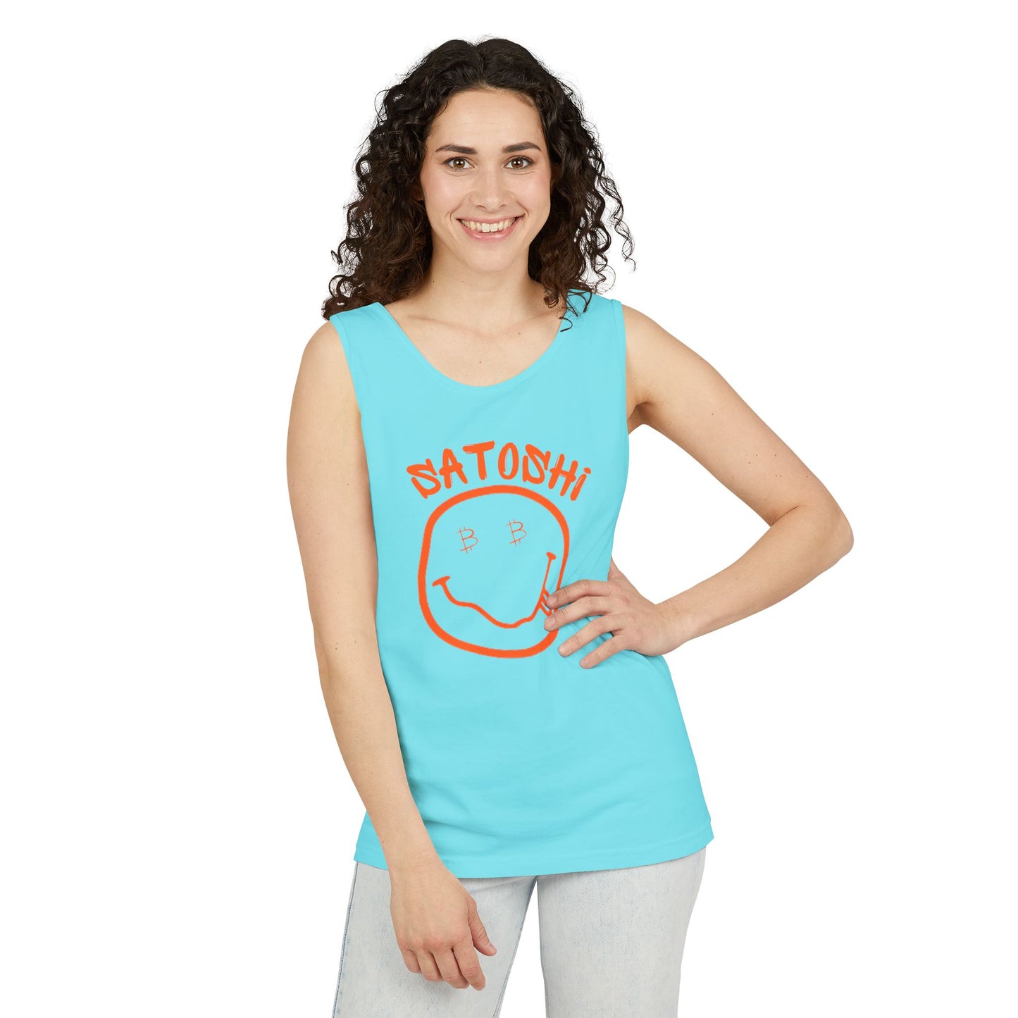 Bitcoin Eyed Satoshi Smiley Tank Top