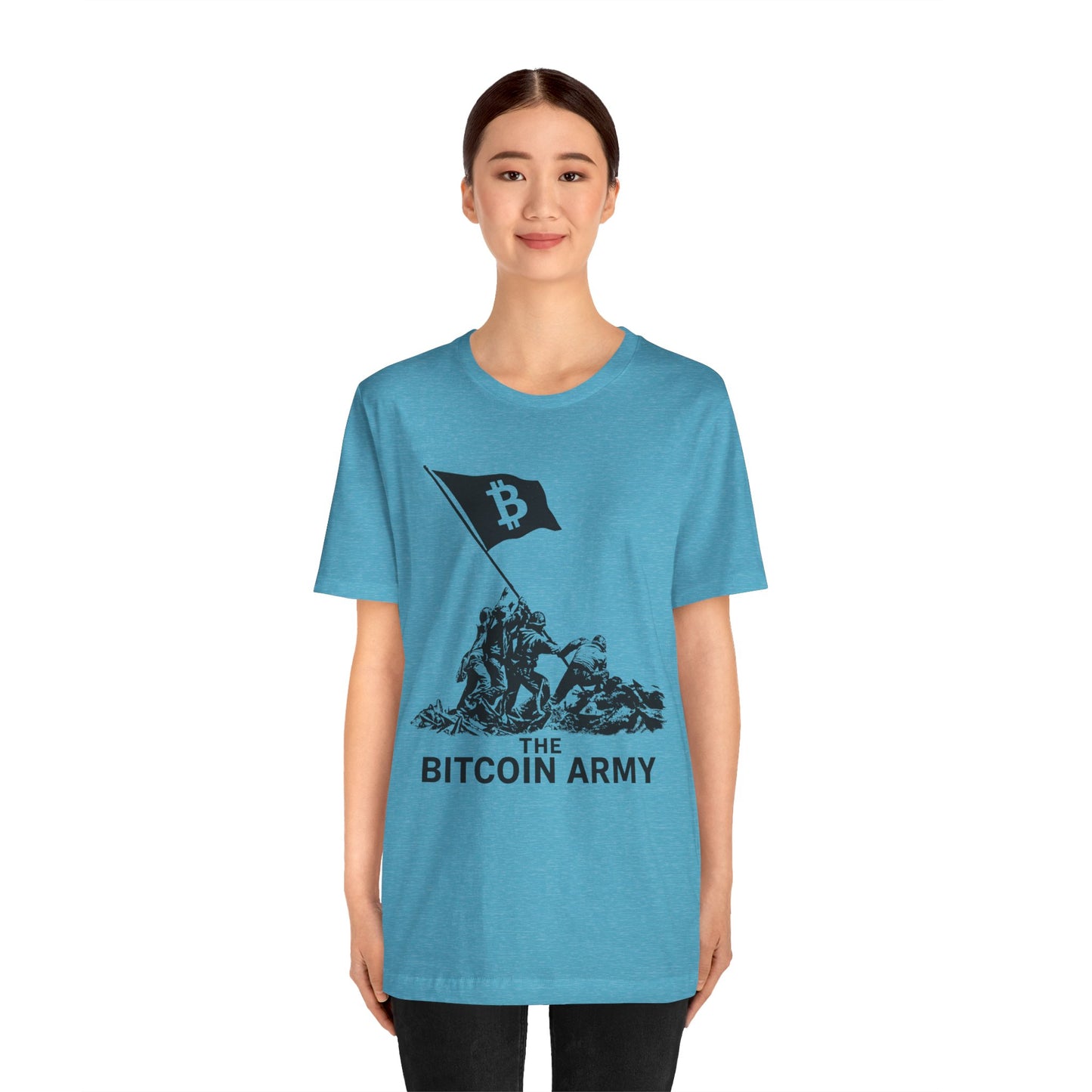 The Bitcoin Army Raising Flag Unisex T-Shirt