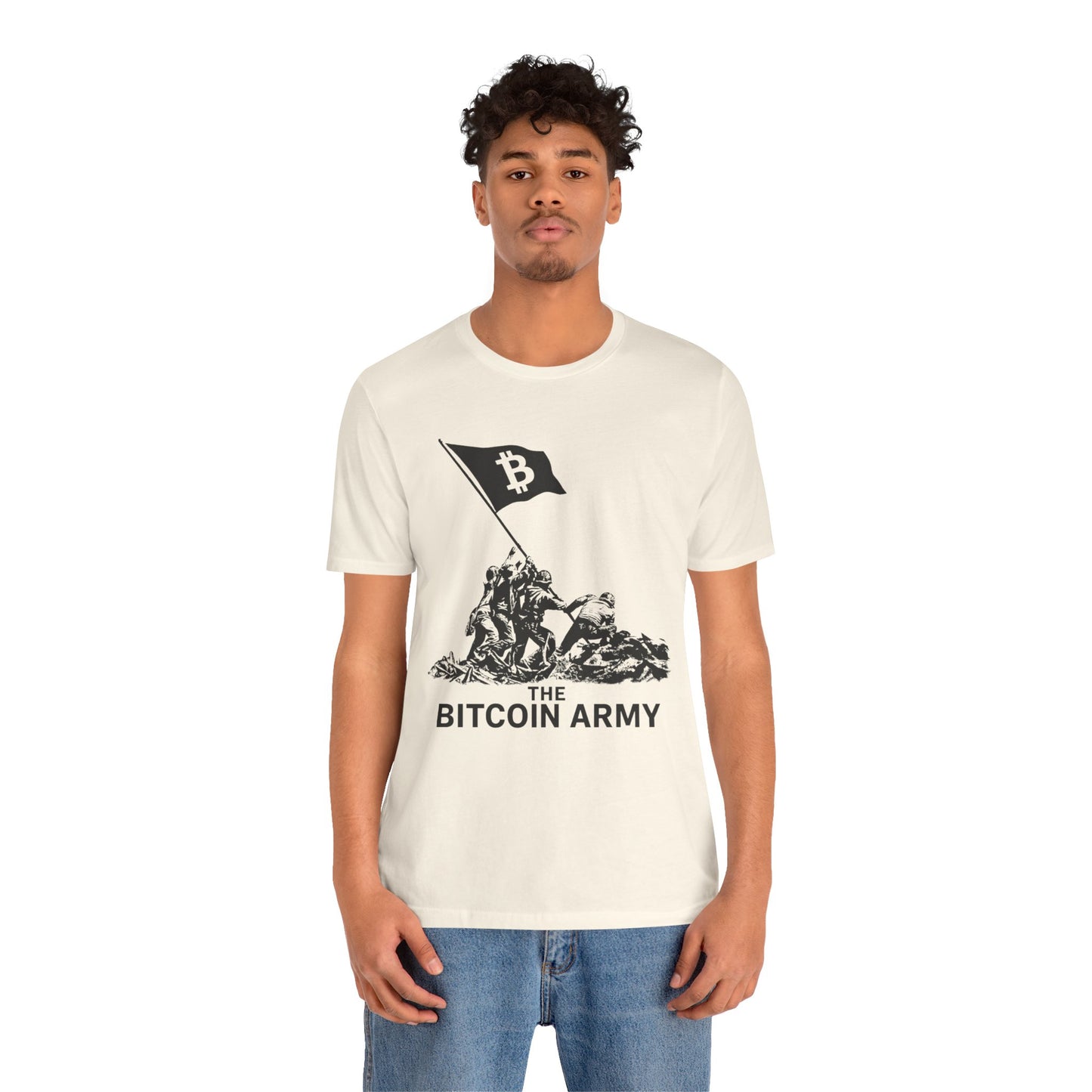 The Bitcoin Army Raising Flag Unisex T-Shirt