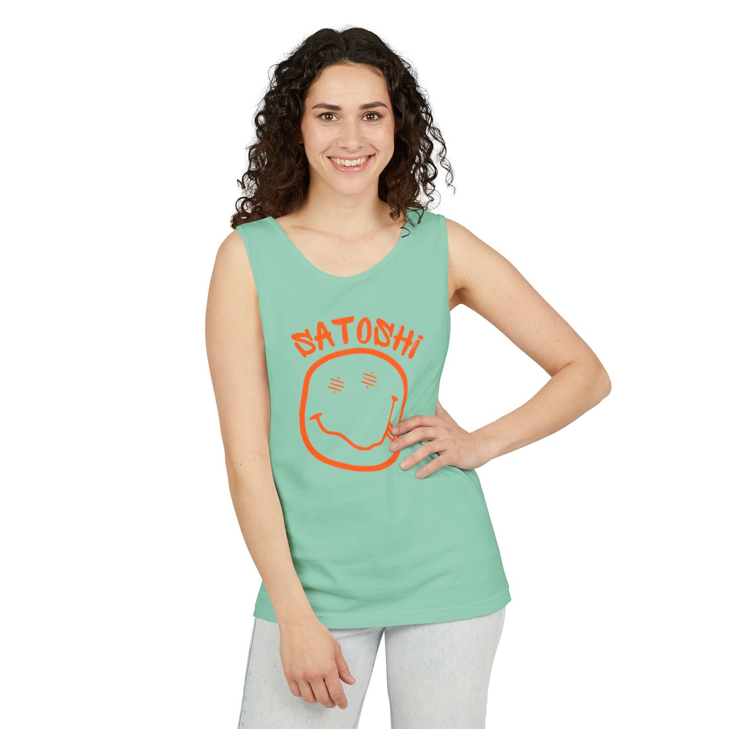 SATS Eyed Satoshi Smiley Tank Top