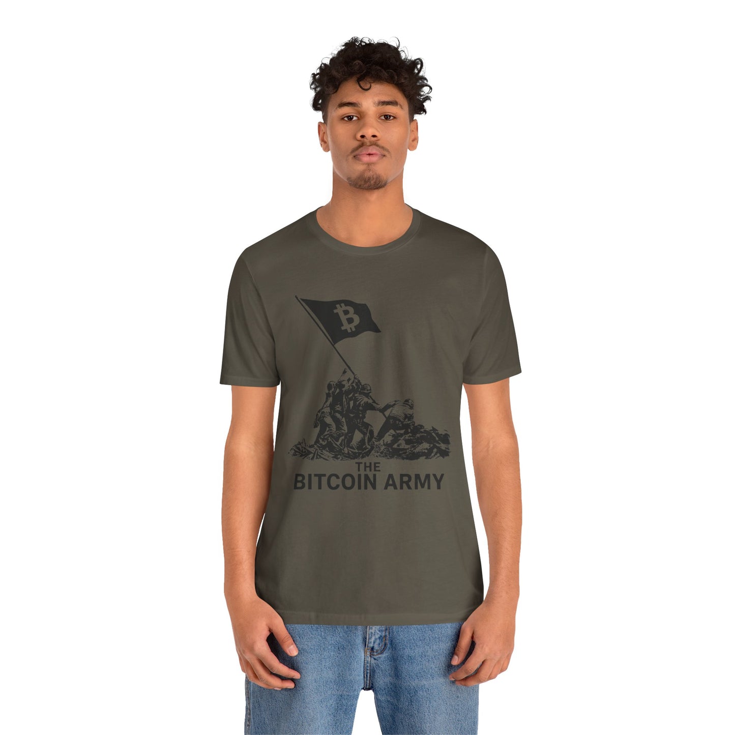 The Bitcoin Army Raising Flag Unisex T-Shirt