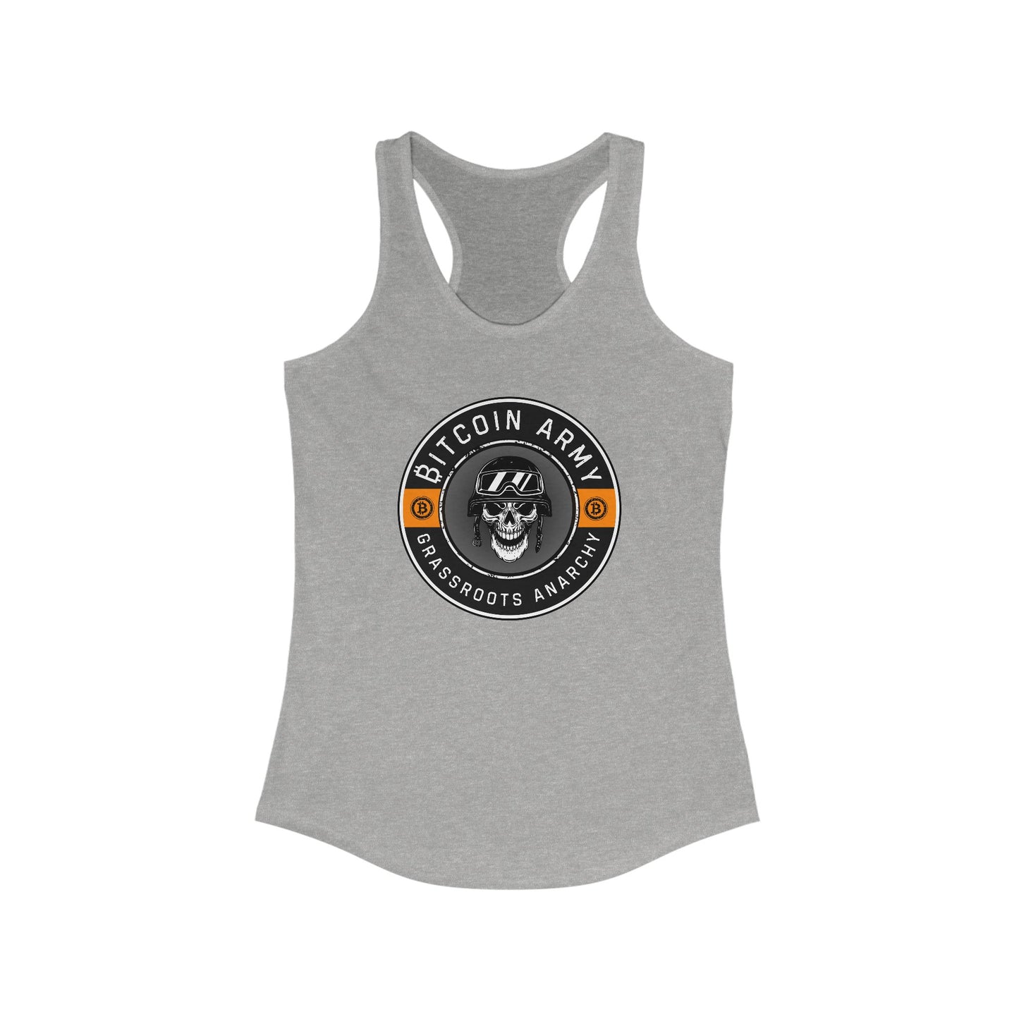 Bitcoin Army Grassroots Anarchy Women's Racerback Tank