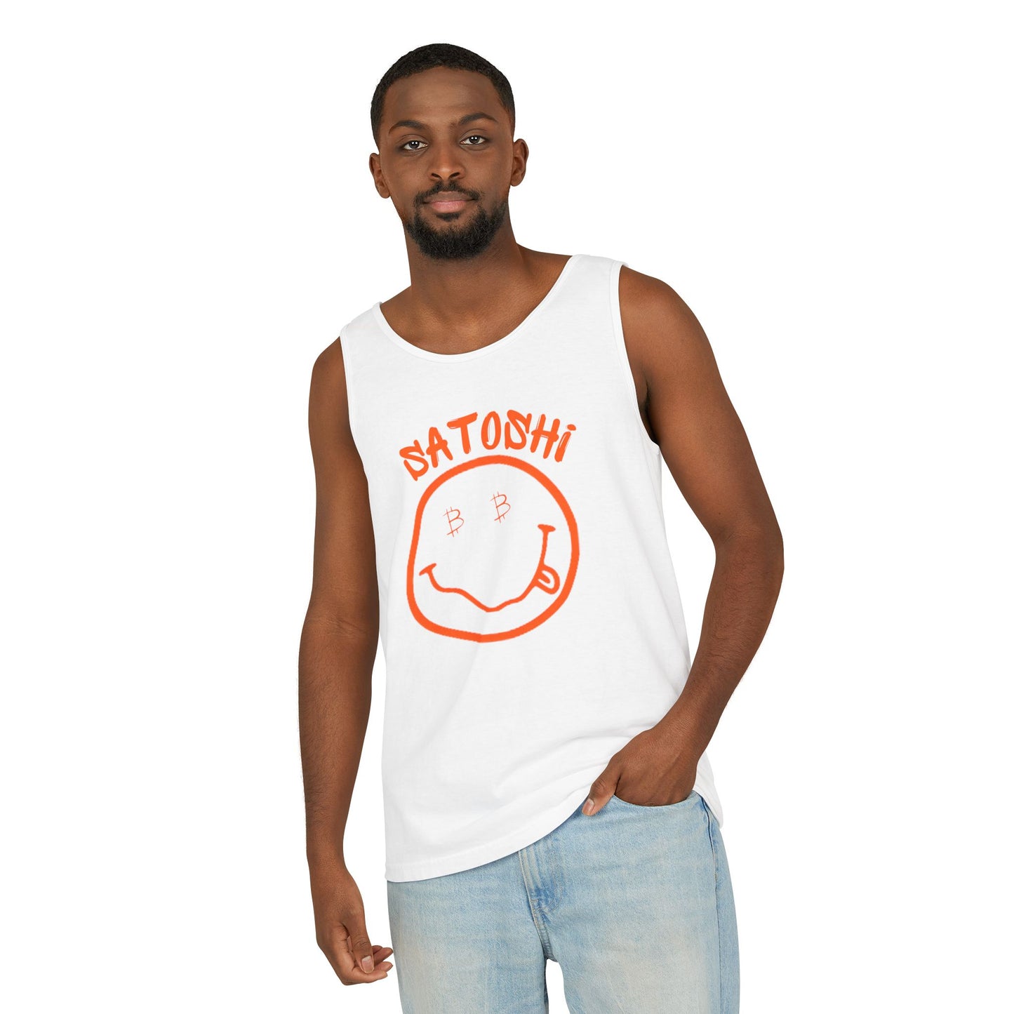 Bitcoin Eyed Satoshi Smiley Tank Top