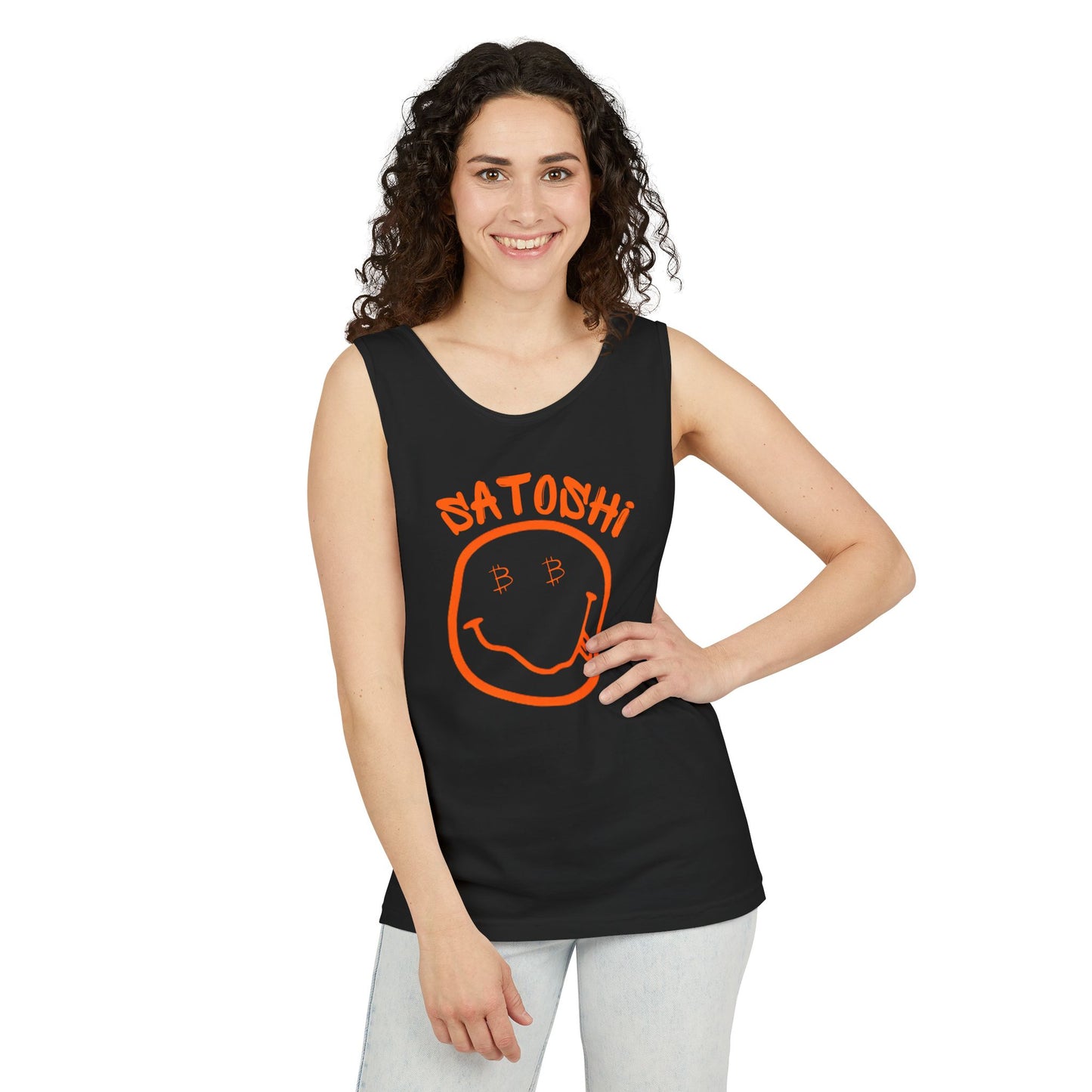 Bitcoin Eyed Satoshi Smiley Tank Top