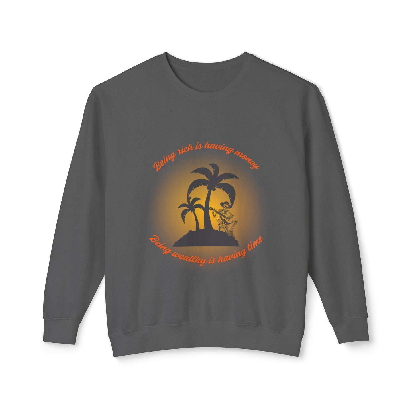Money Vs Time Sunset Vibes Unisex Lightweight Crewneck Sweatshirt