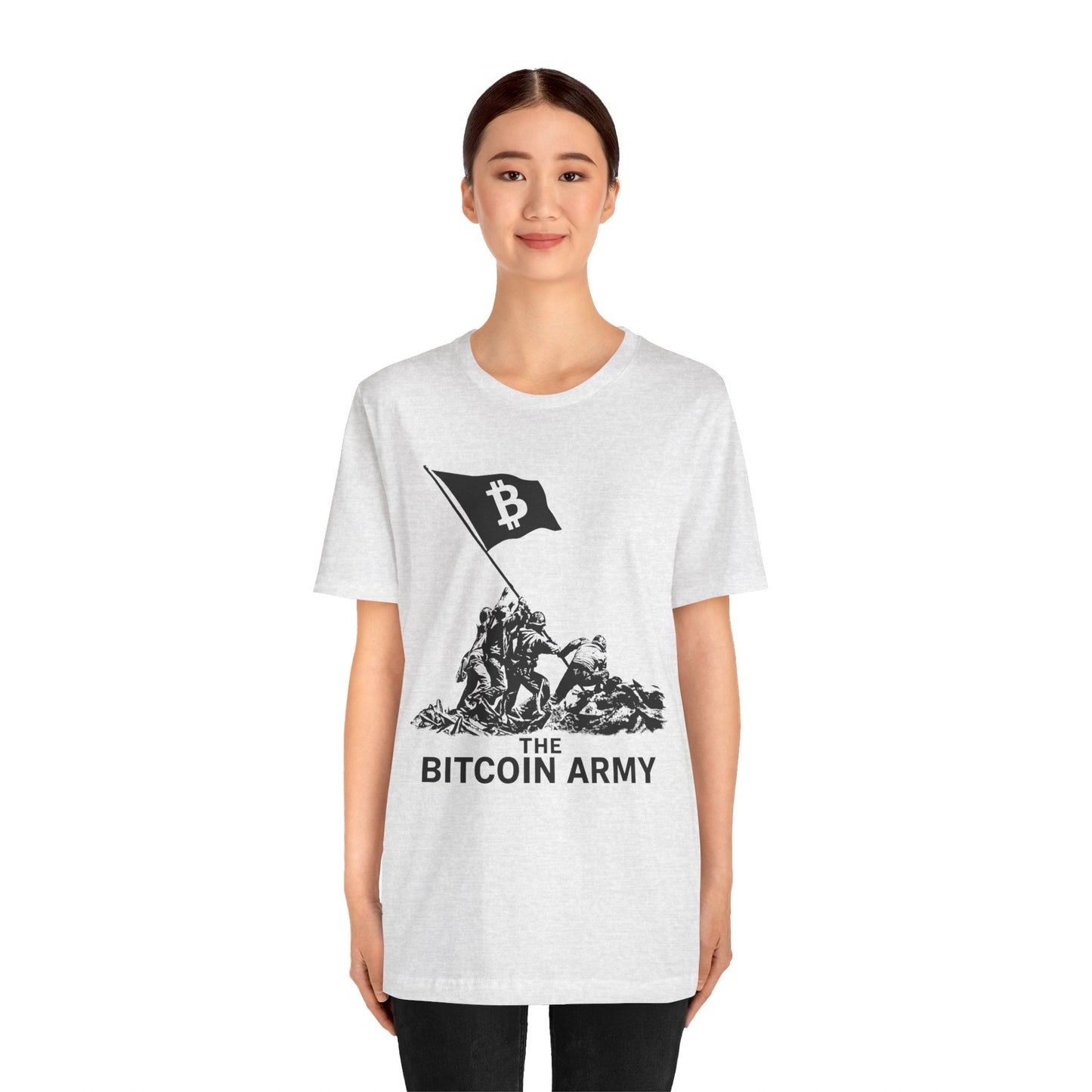 The Bitcoin Army Raising Flag Unisex T-Shirt