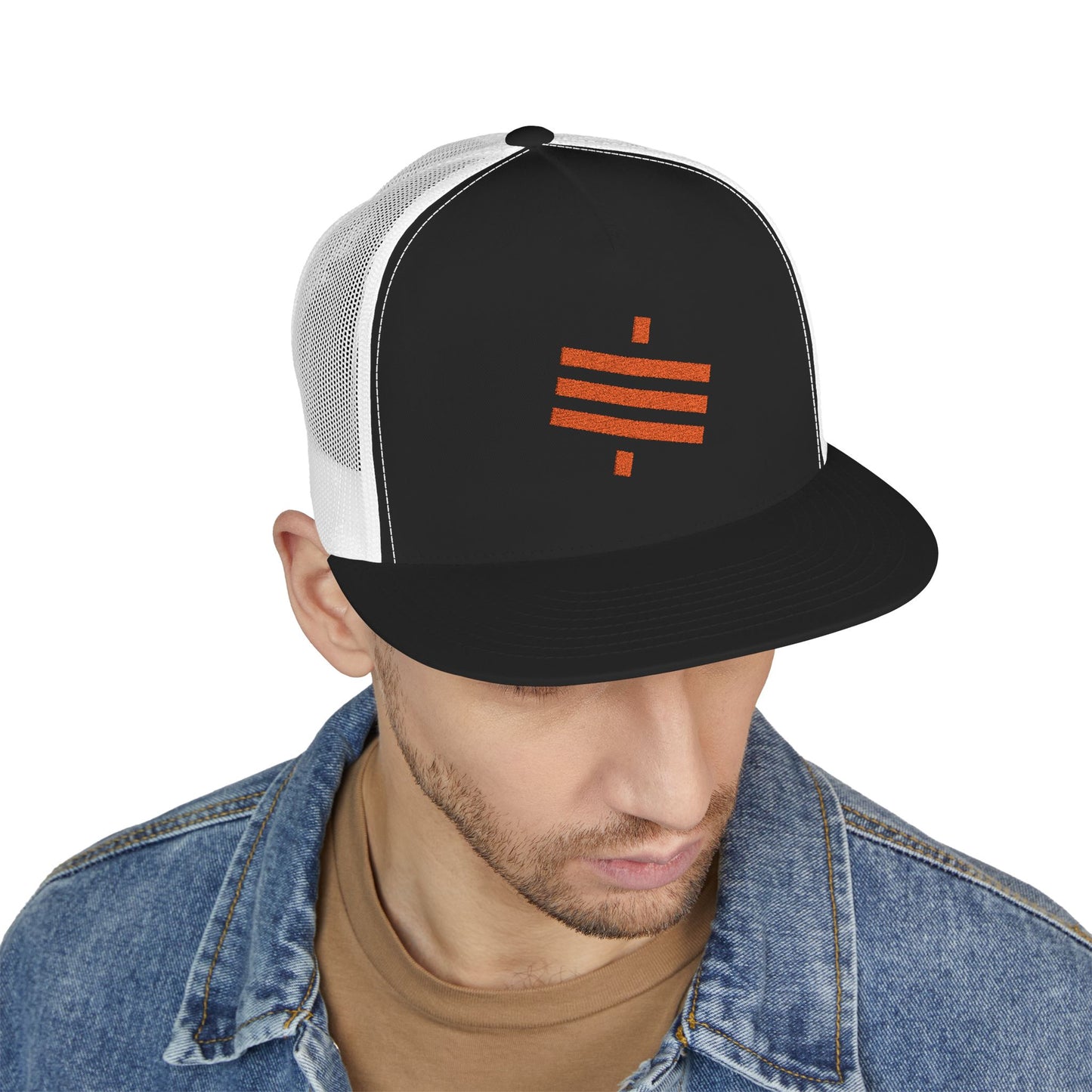 SATS Symbol Unisex Flat Brim Trucker Hat