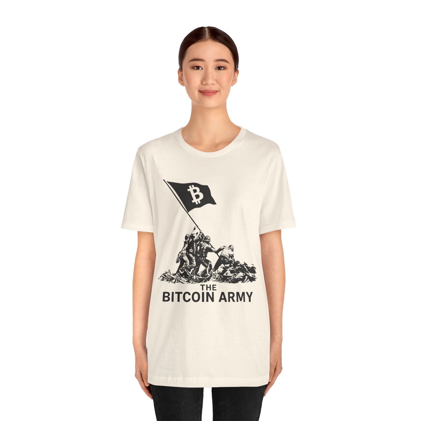 The Bitcoin Army Raising Flag Unisex T-Shirt