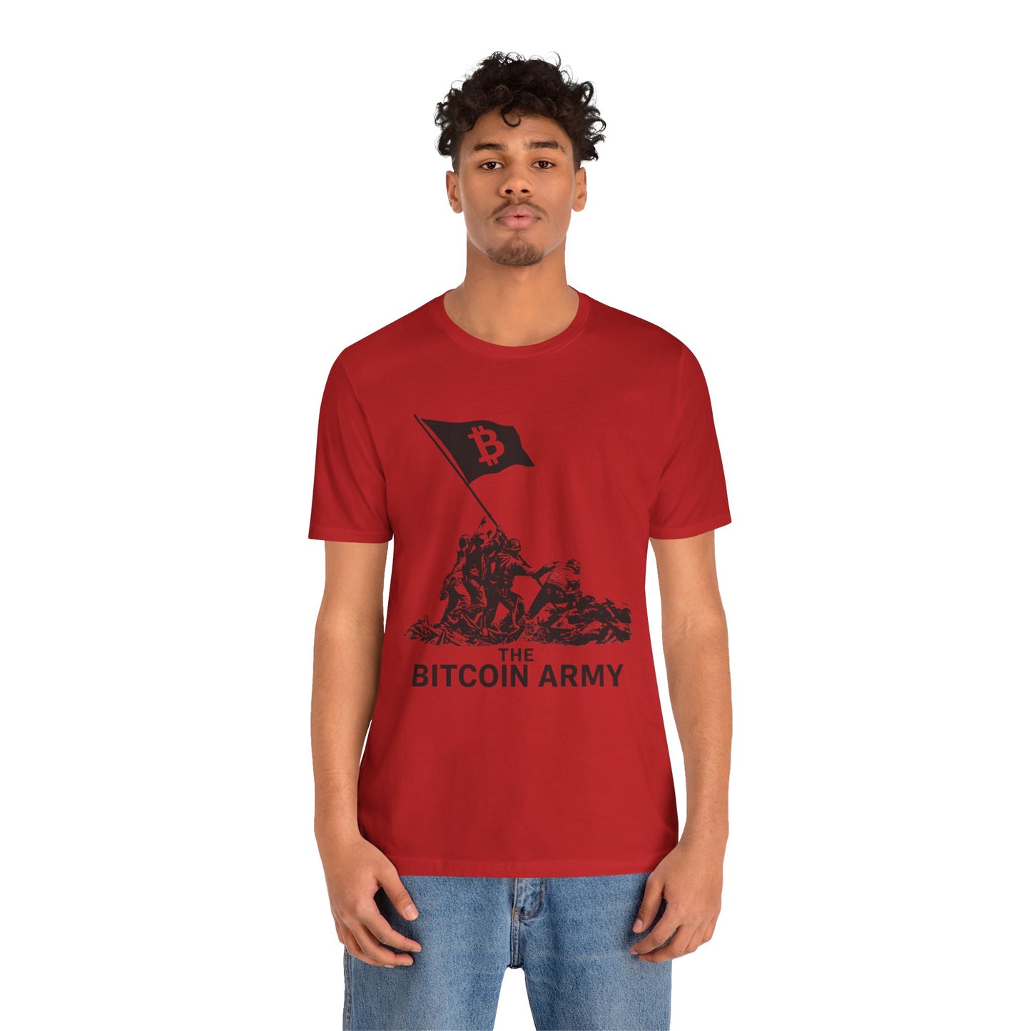 The Bitcoin Army Raising Flag Unisex T-Shirt