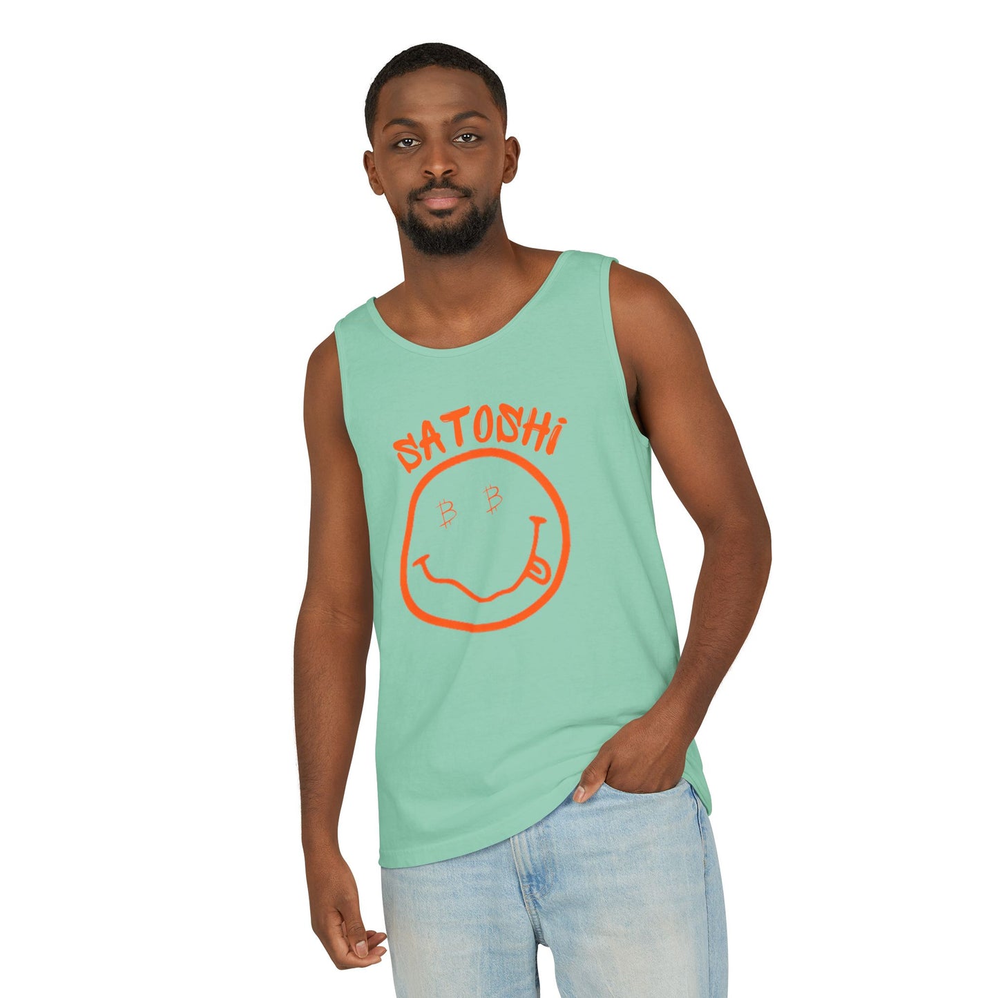 Bitcoin Eyed Satoshi Smiley Tank Top
