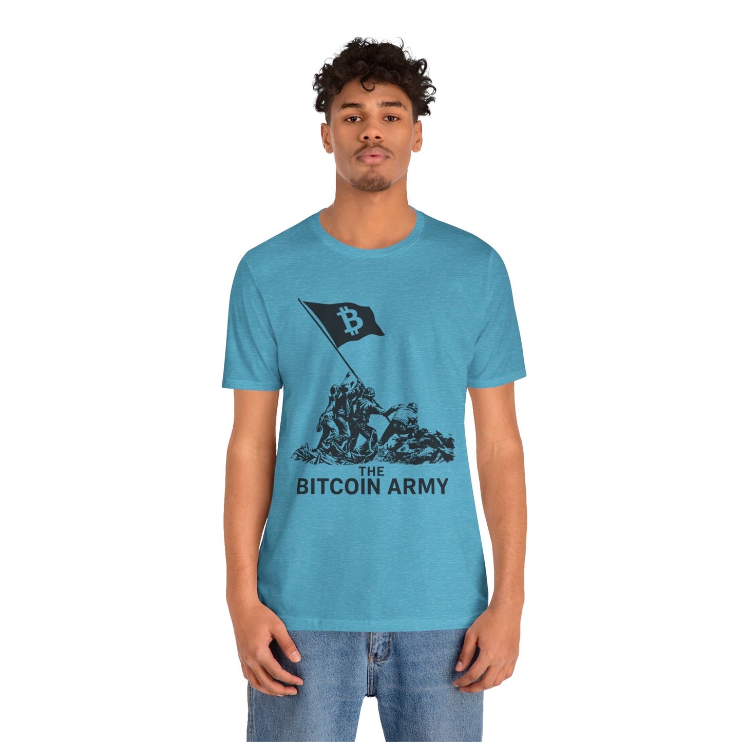 The Bitcoin Army Raising Flag Unisex T-Shirt