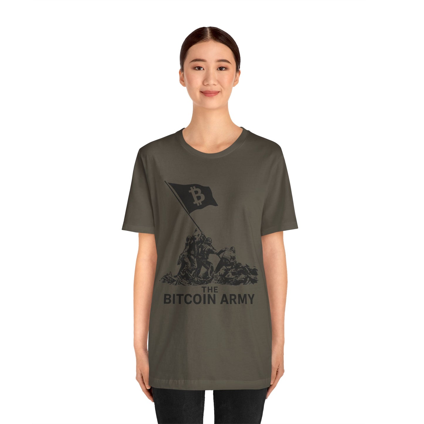 The Bitcoin Army Raising Flag Unisex T-Shirt
