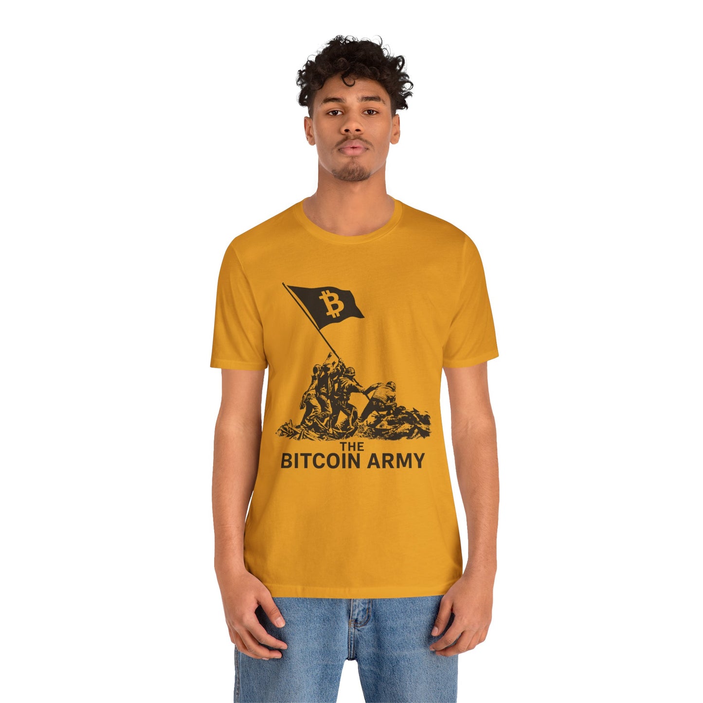 The Bitcoin Army Raising Flag Unisex T-Shirt