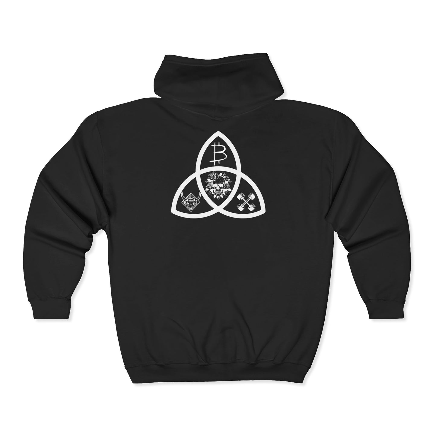 SATS Symbol Beef Barbells & Bitcoin Zip Up Hoodie