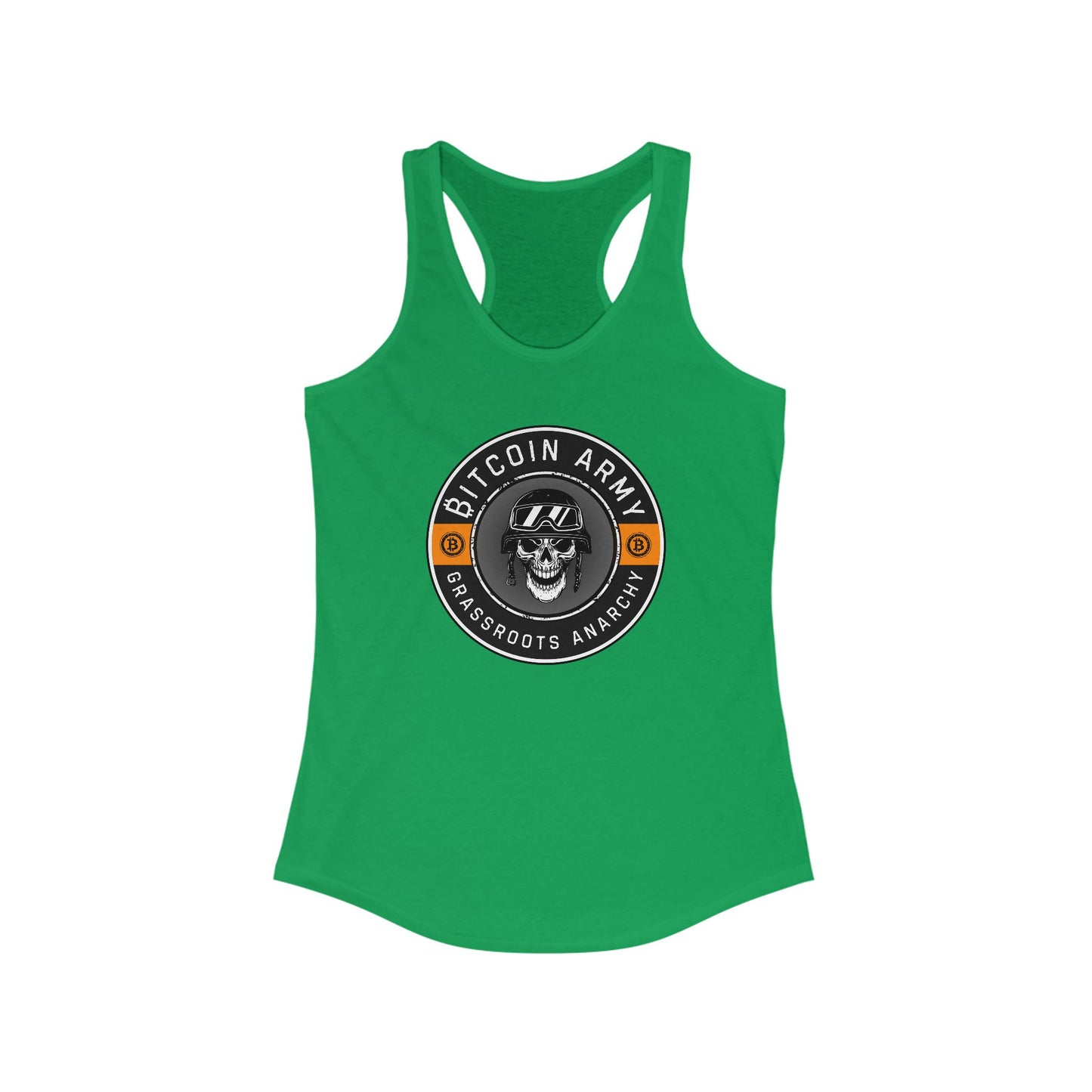 Bitcoin Army Grassroots Anarchy Women's Racerback Tank