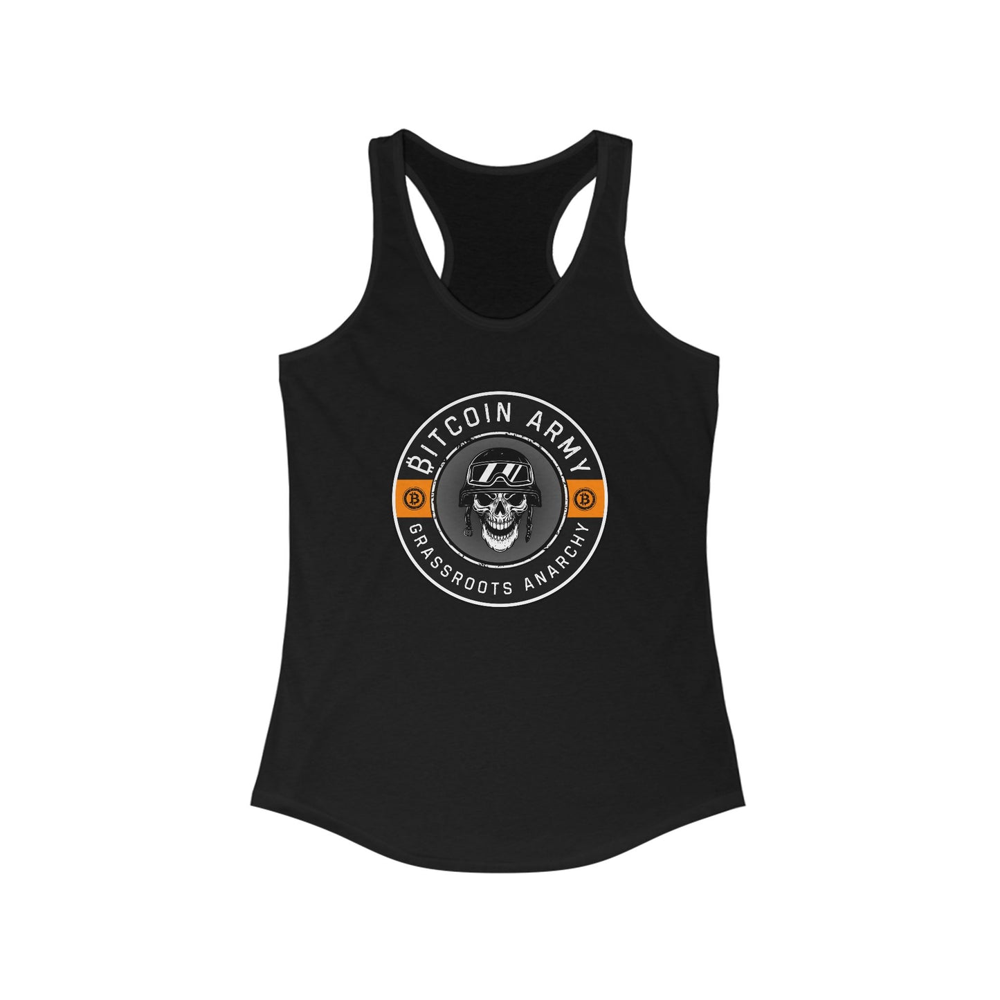 Bitcoin Army Grassroots Anarchy Women's Racerback Tank