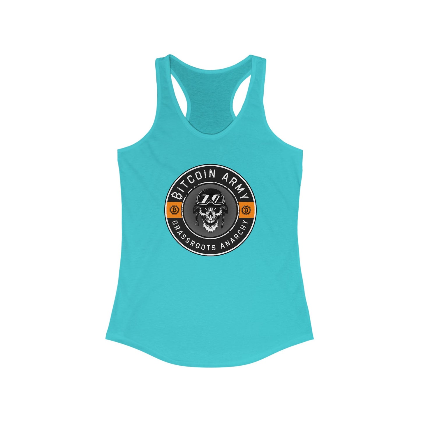 Bitcoin Army Grassroots Anarchy Women's Racerback Tank