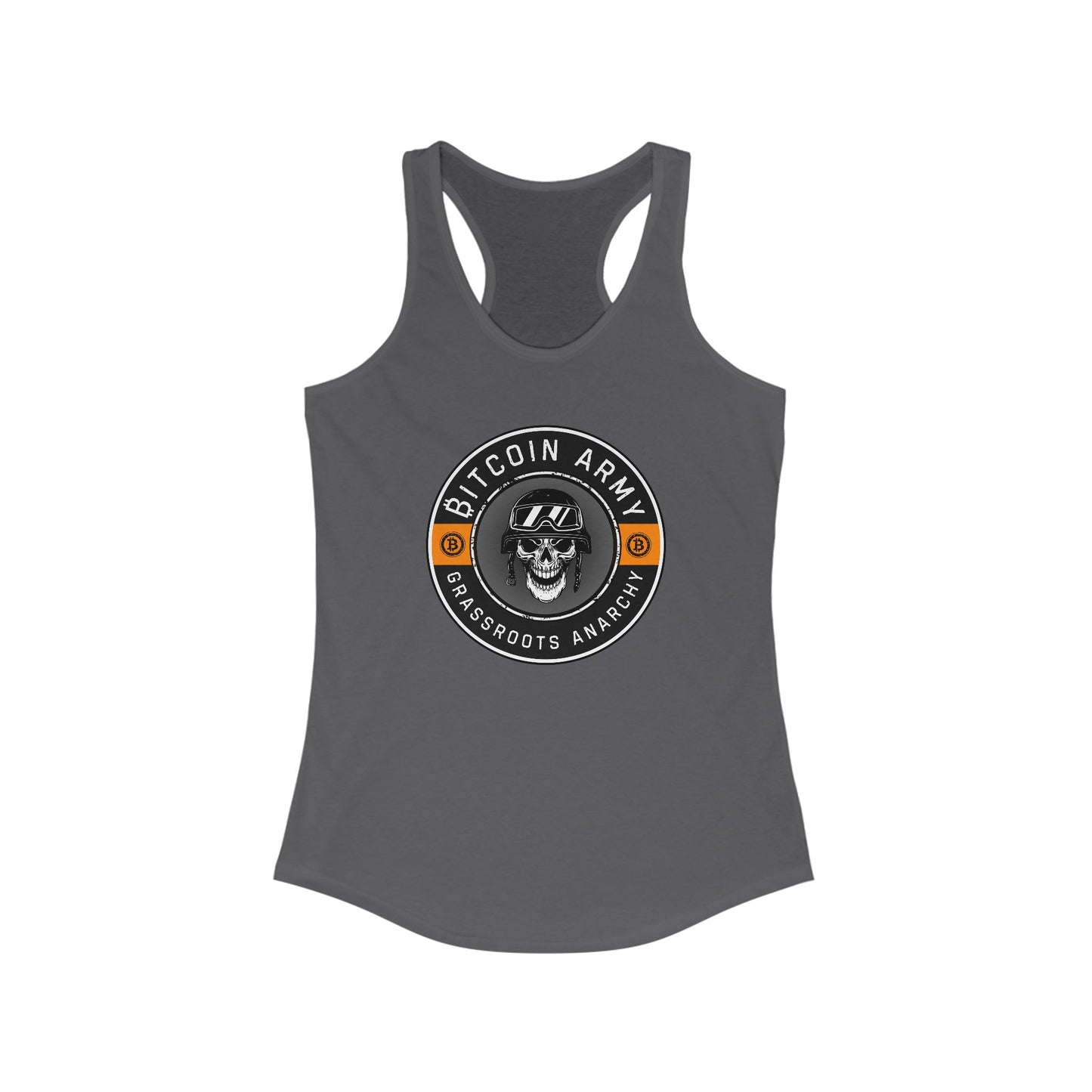 Bitcoin Army Grassroots Anarchy Women's Racerback Tank