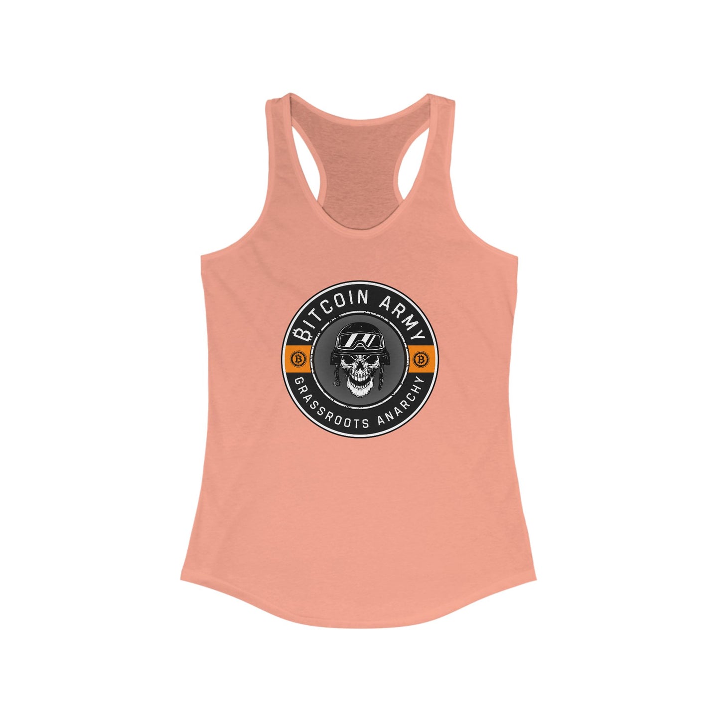 Bitcoin Army Grassroots Anarchy Women's Racerback Tank