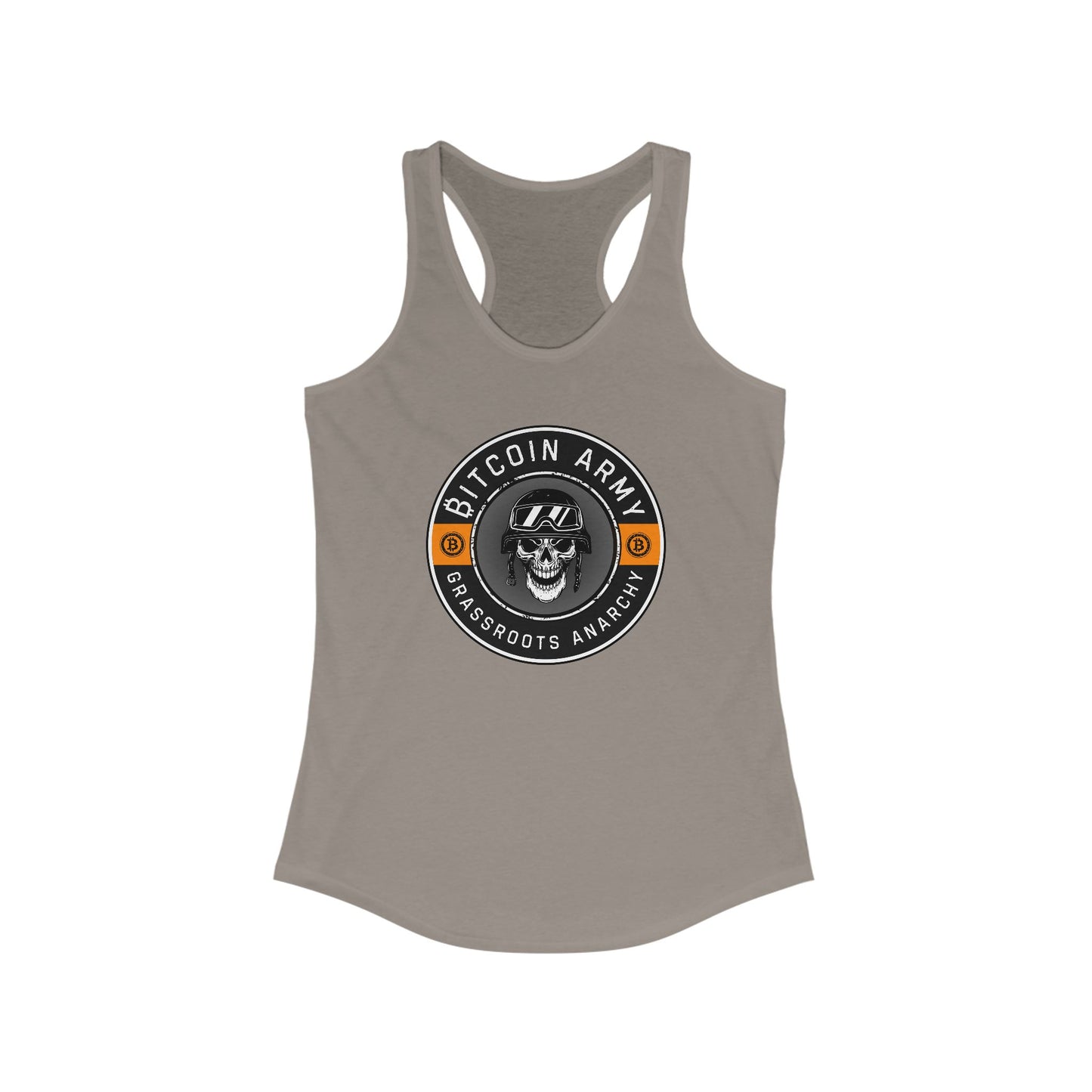 Bitcoin Army Grassroots Anarchy Women's Racerback Tank