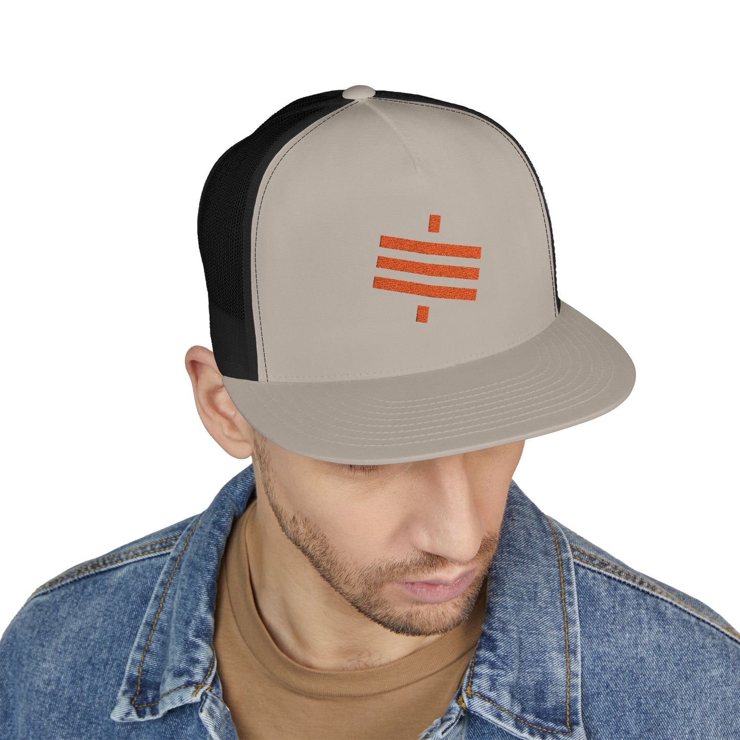SATS Symbol Unisex Flat Brim Trucker Hat