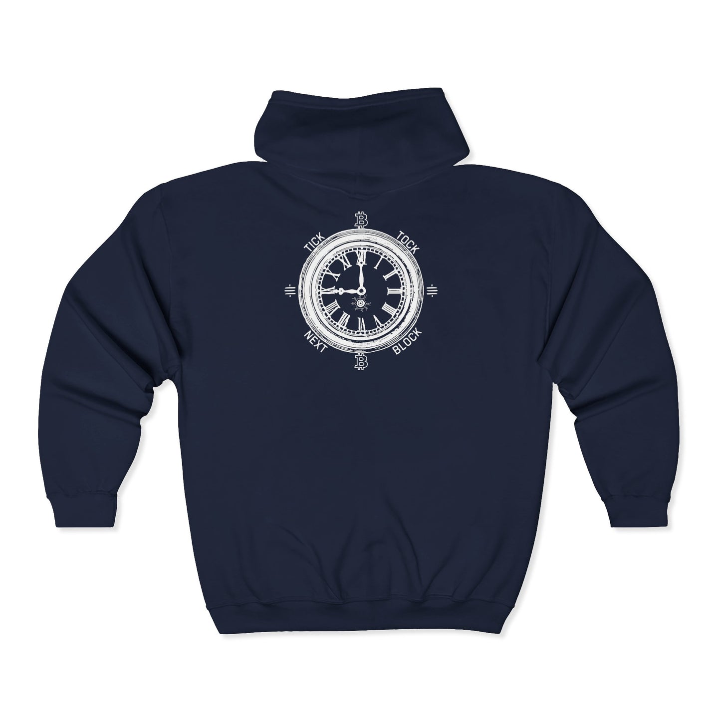 SATS Symbol Tick Tock Next Block Zip Up Hoodie