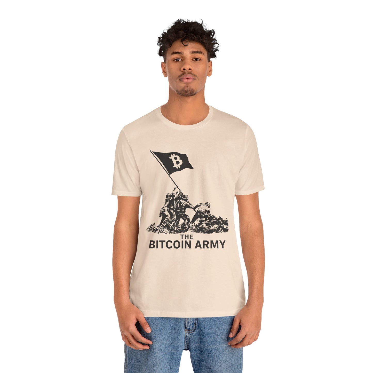 The Bitcoin Army Raising Flag Unisex T-Shirt