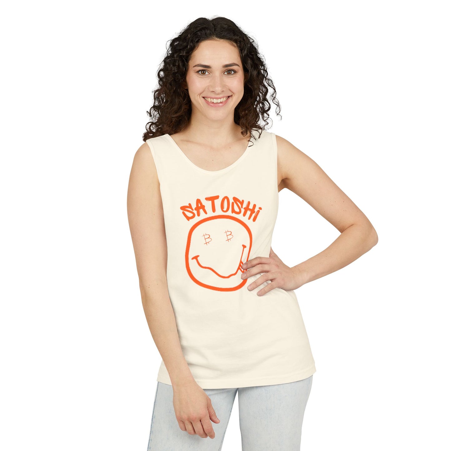 Bitcoin Eyed Satoshi Smiley Tank Top