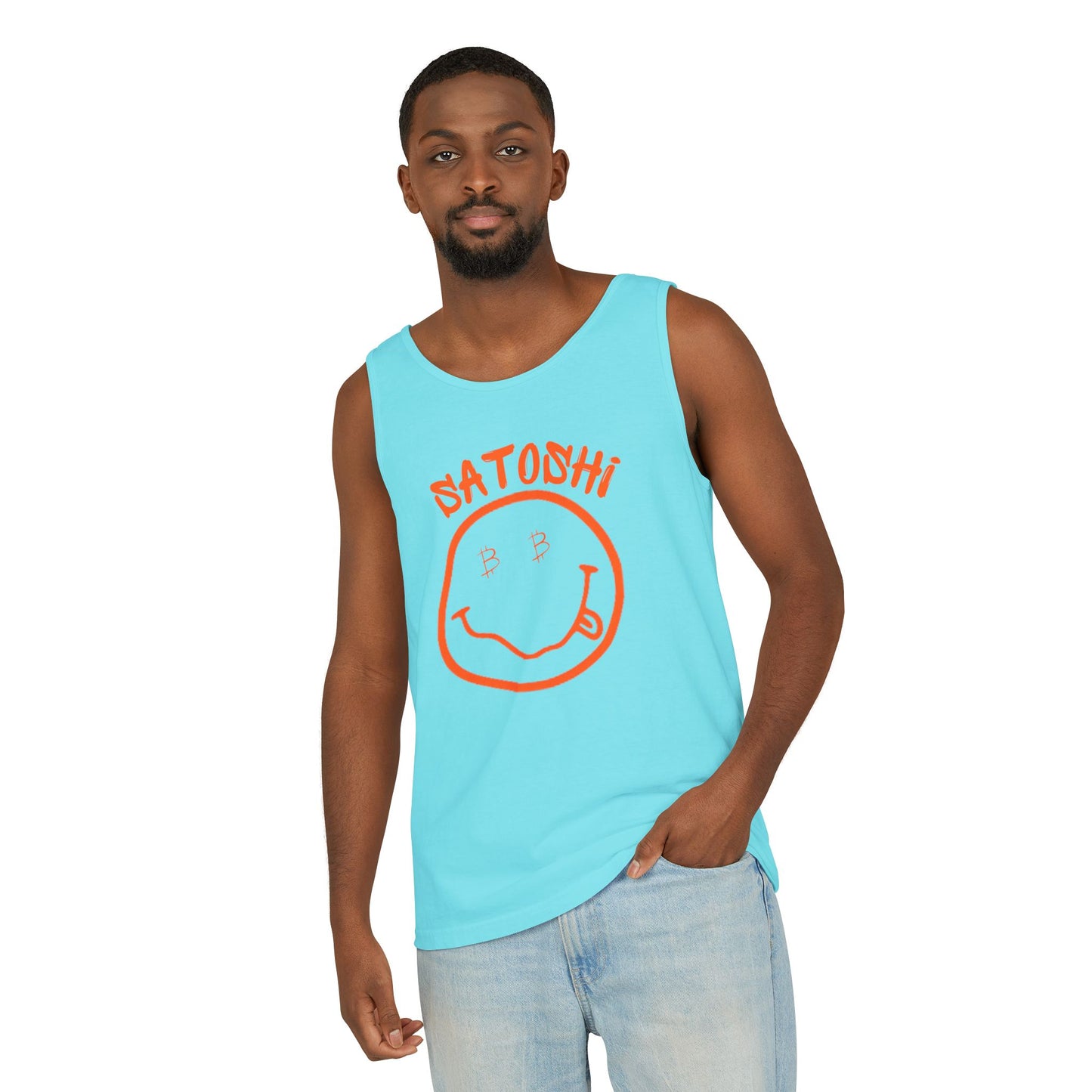 Bitcoin Eyed Satoshi Smiley Tank Top