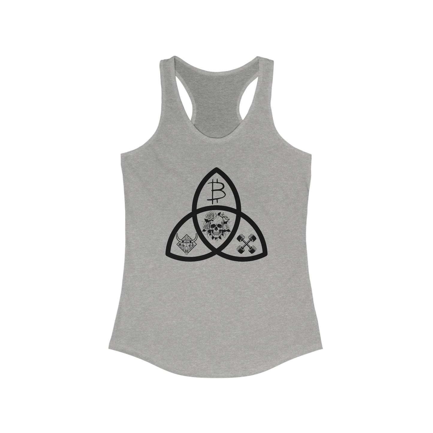 Beef Barbells & Bitcoin Trifecta Women's Racerback Tank