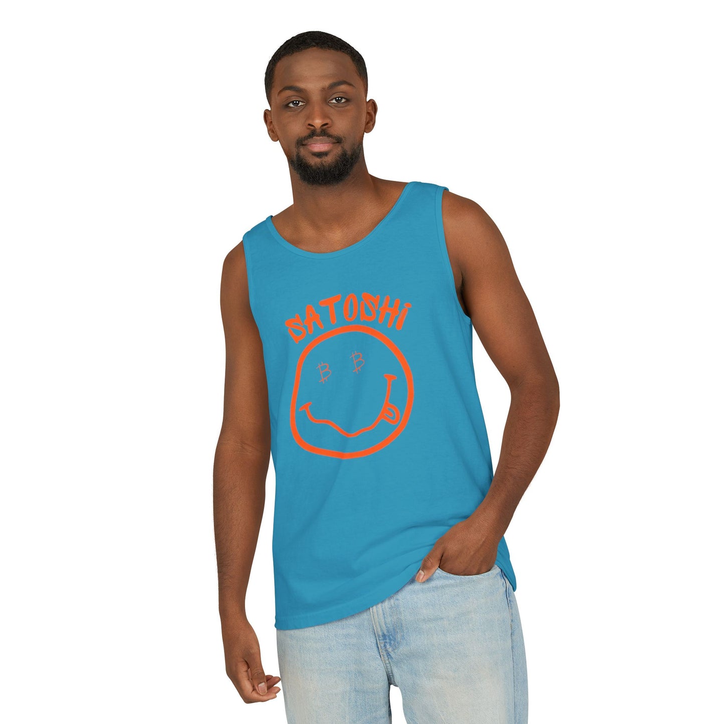 Bitcoin Eyed Satoshi Smiley Tank Top