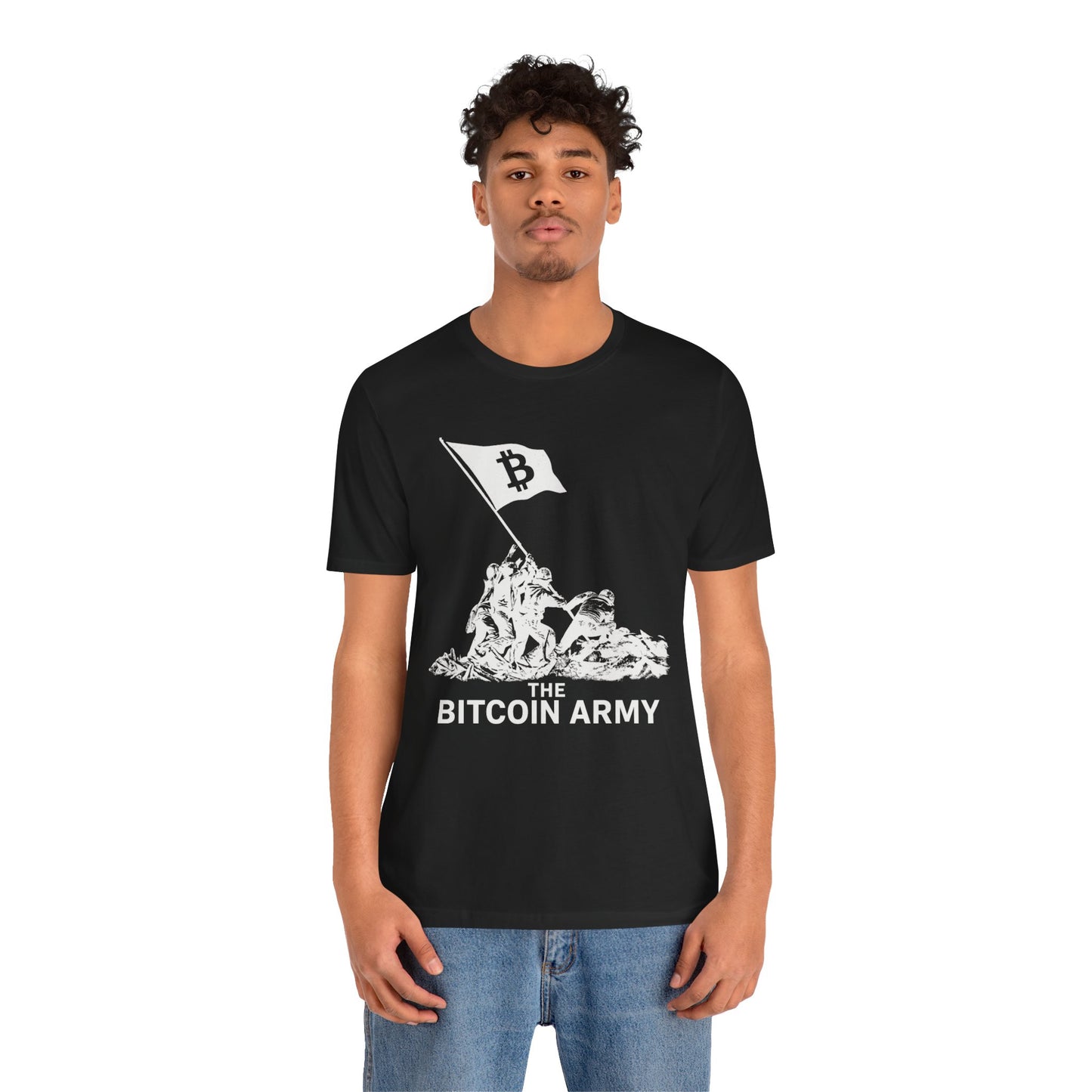 The Bitcoin Army Raising Flag Unisex T-Shirt