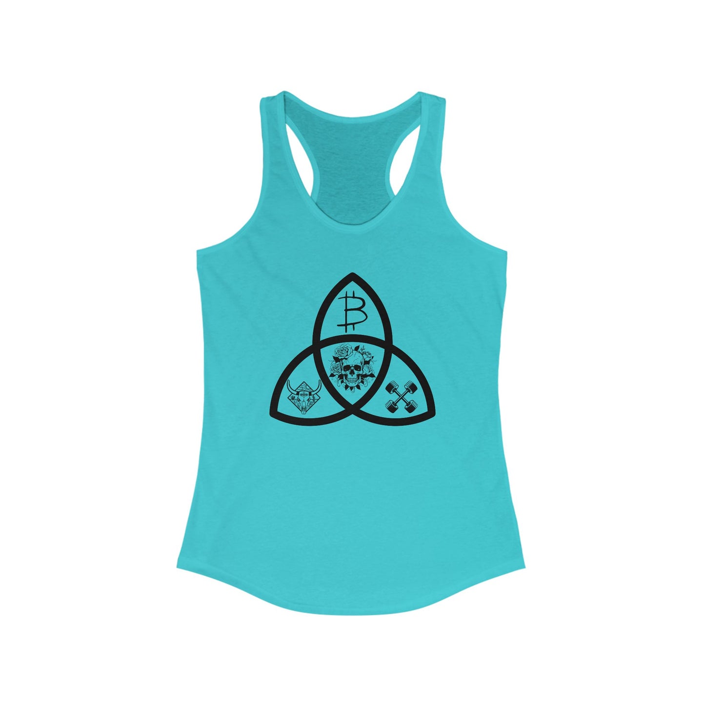 Beef Barbells & Bitcoin Trifecta Women's Racerback Tank