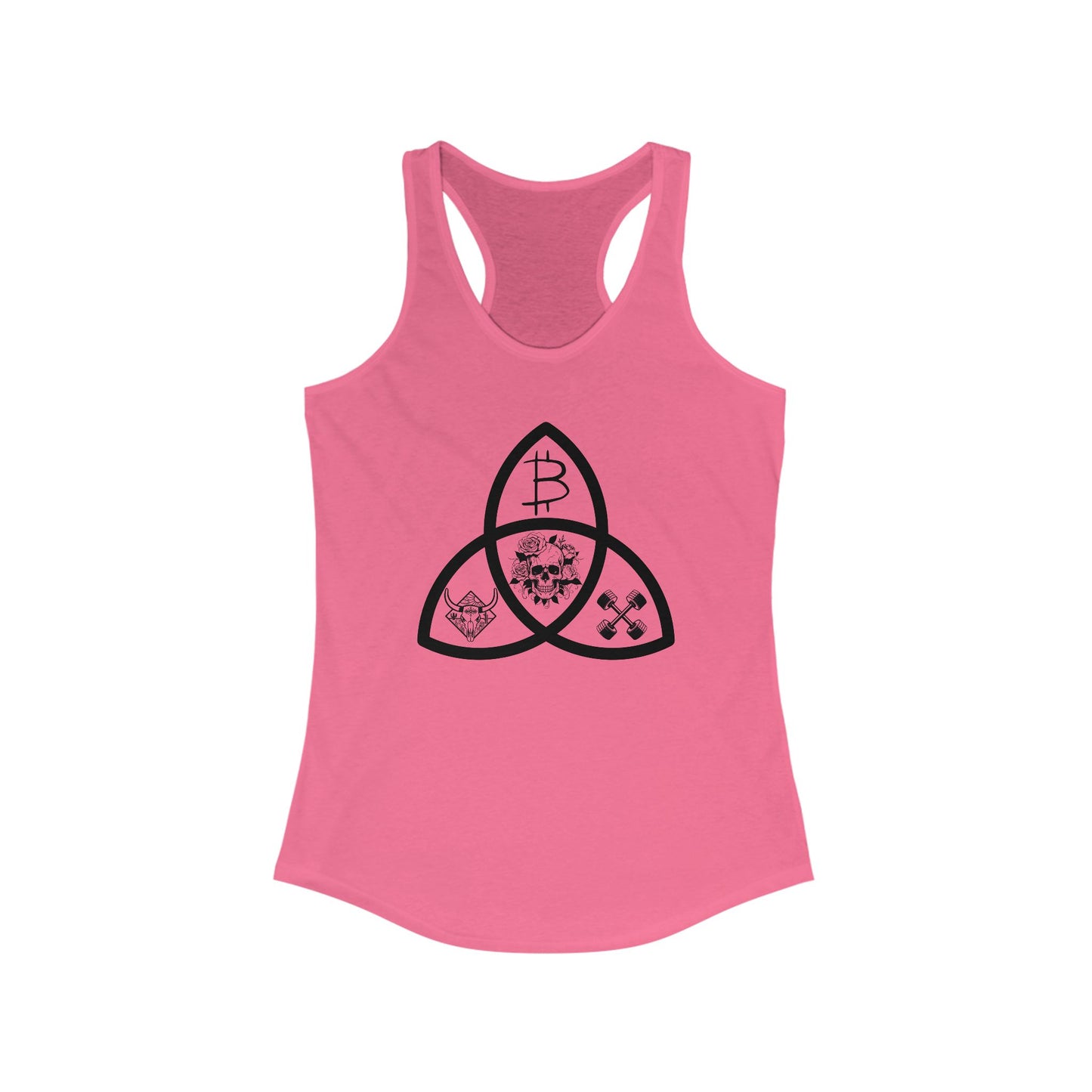 Beef Barbells & Bitcoin Trifecta Women's Racerback Tank