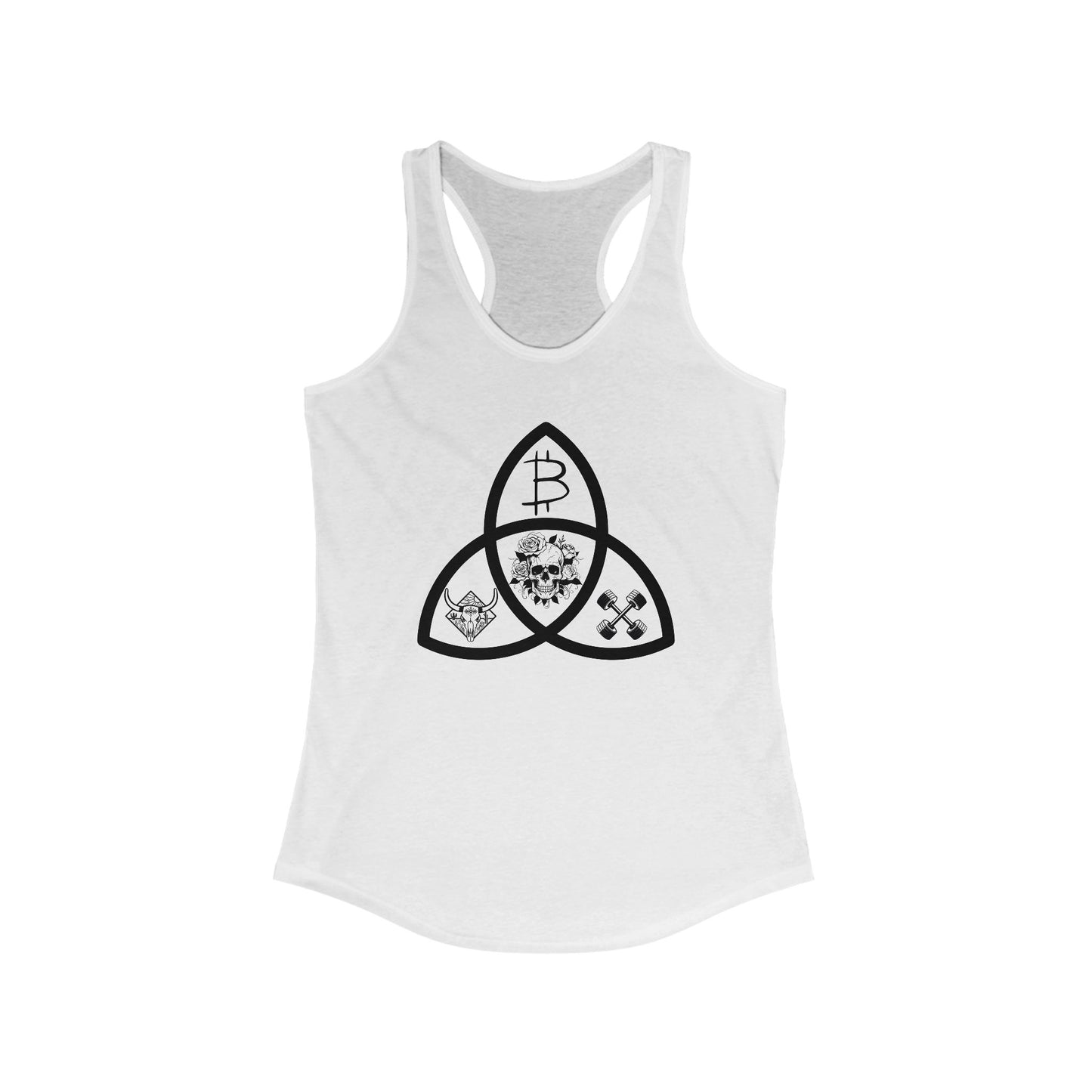 Beef Barbells & Bitcoin Trifecta Women's Racerback Tank