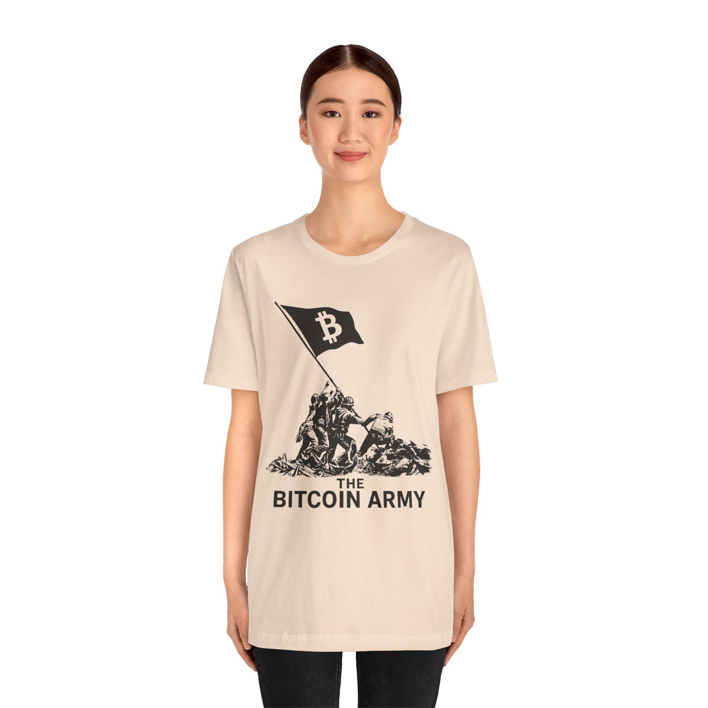 The Bitcoin Army Raising Flag Unisex T-Shirt