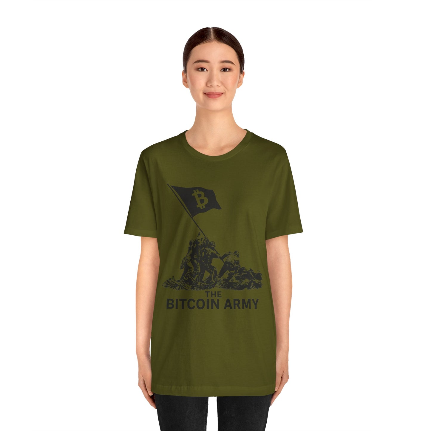 The Bitcoin Army Raising Flag Unisex T-Shirt