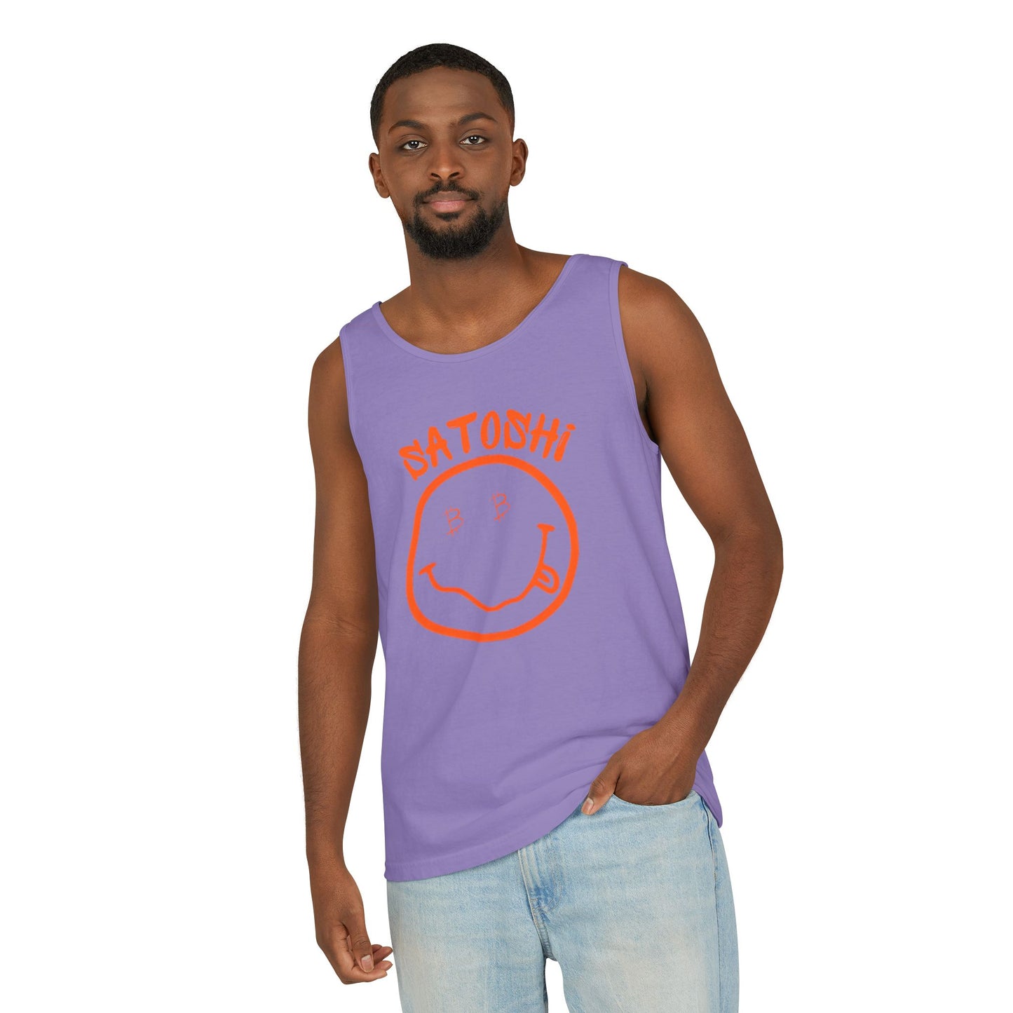 Bitcoin Eyed Satoshi Smiley Tank Top