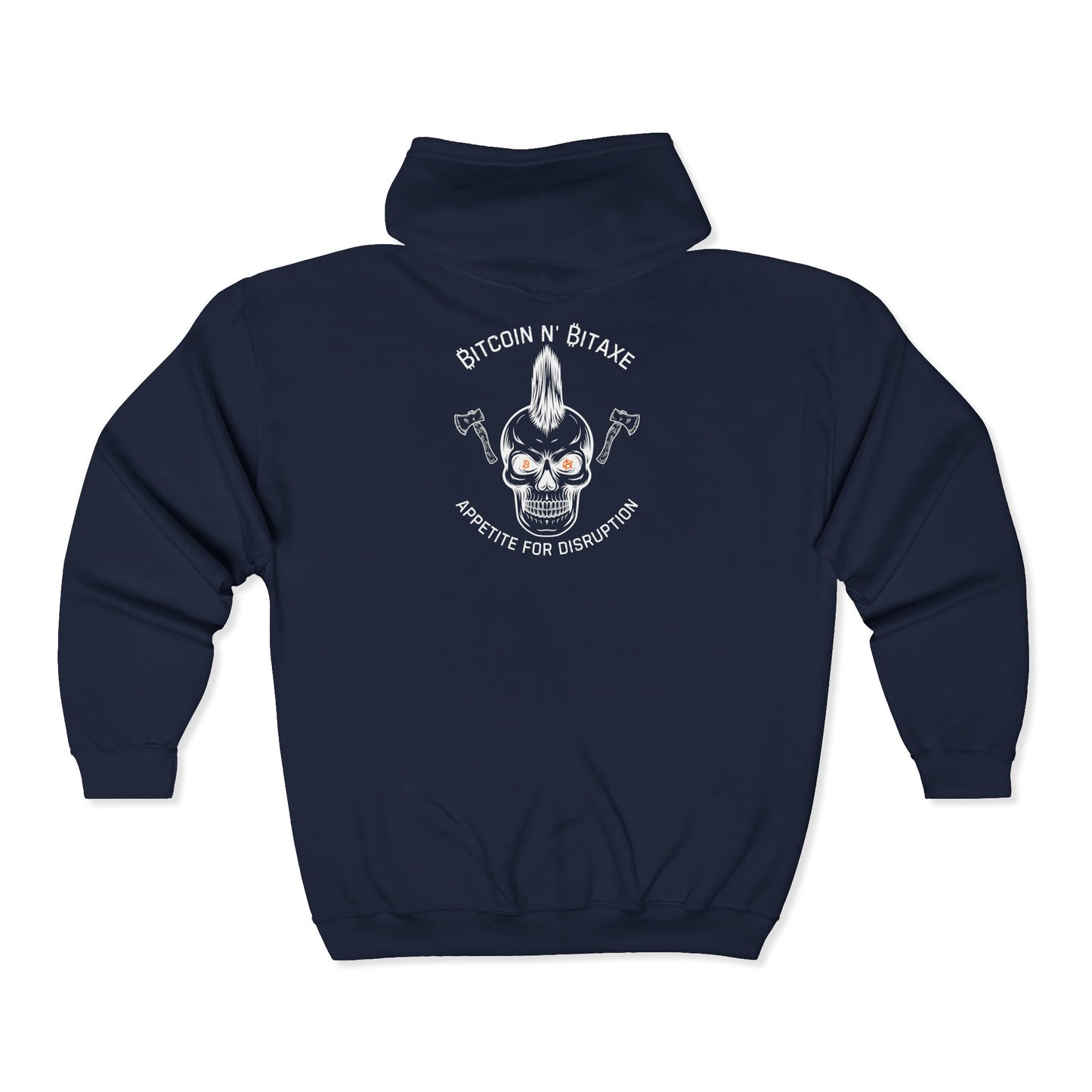 SATS Symbol Bitcoin N' Bitaxe Appetite For Disruption Zip Up Hoodie