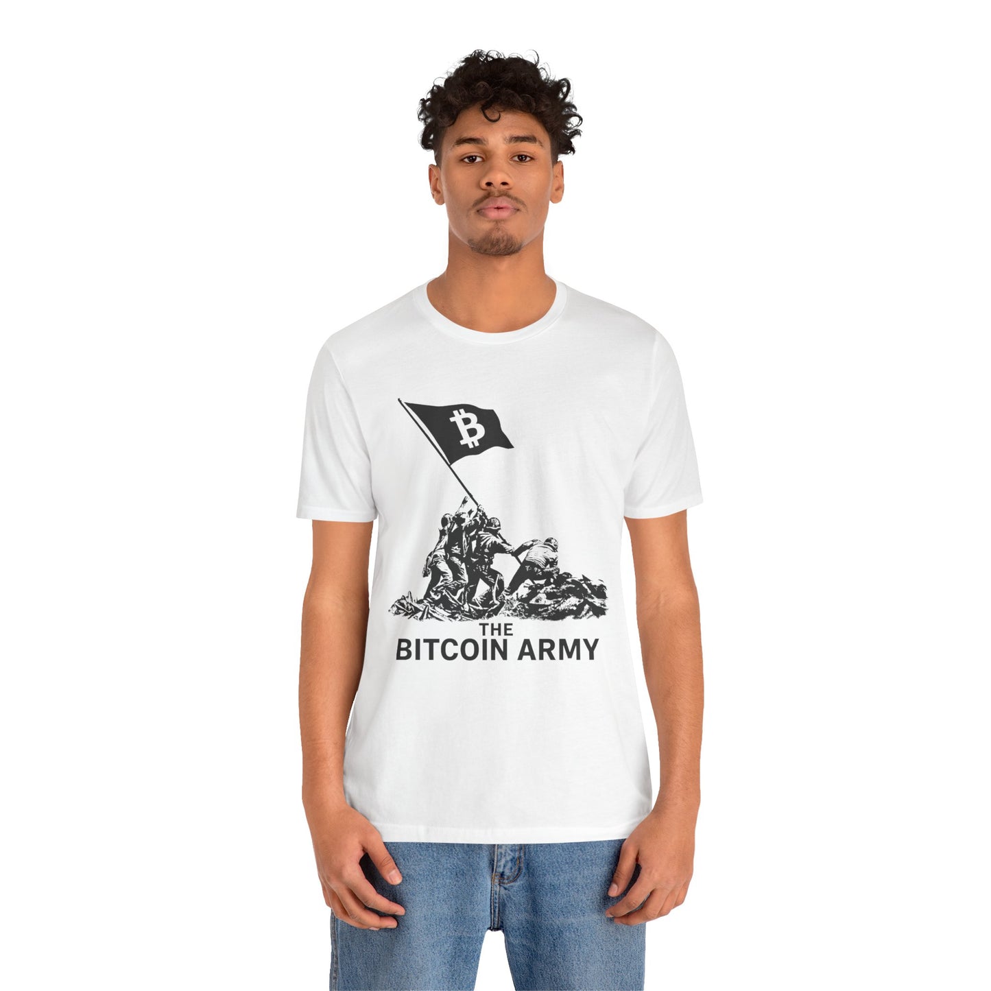 The Bitcoin Army Raising Flag Unisex T-Shirt