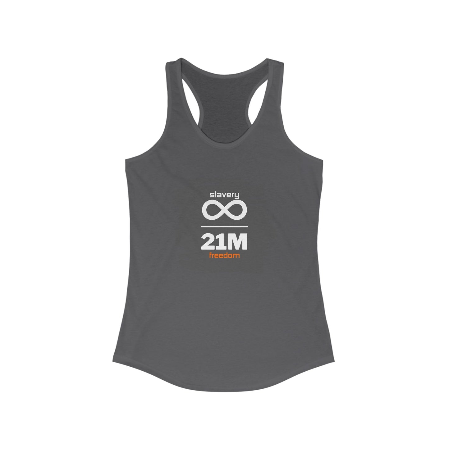 Slavery Infinity 21M Freedom Women's Racerback Tank