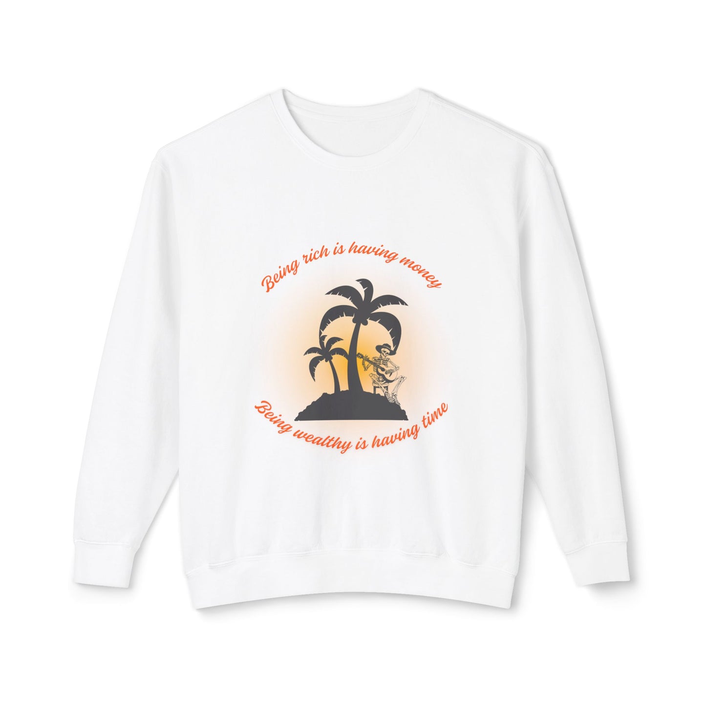 Money Vs Time Sunset Vibes Unisex Lightweight Crewneck Sweatshirt