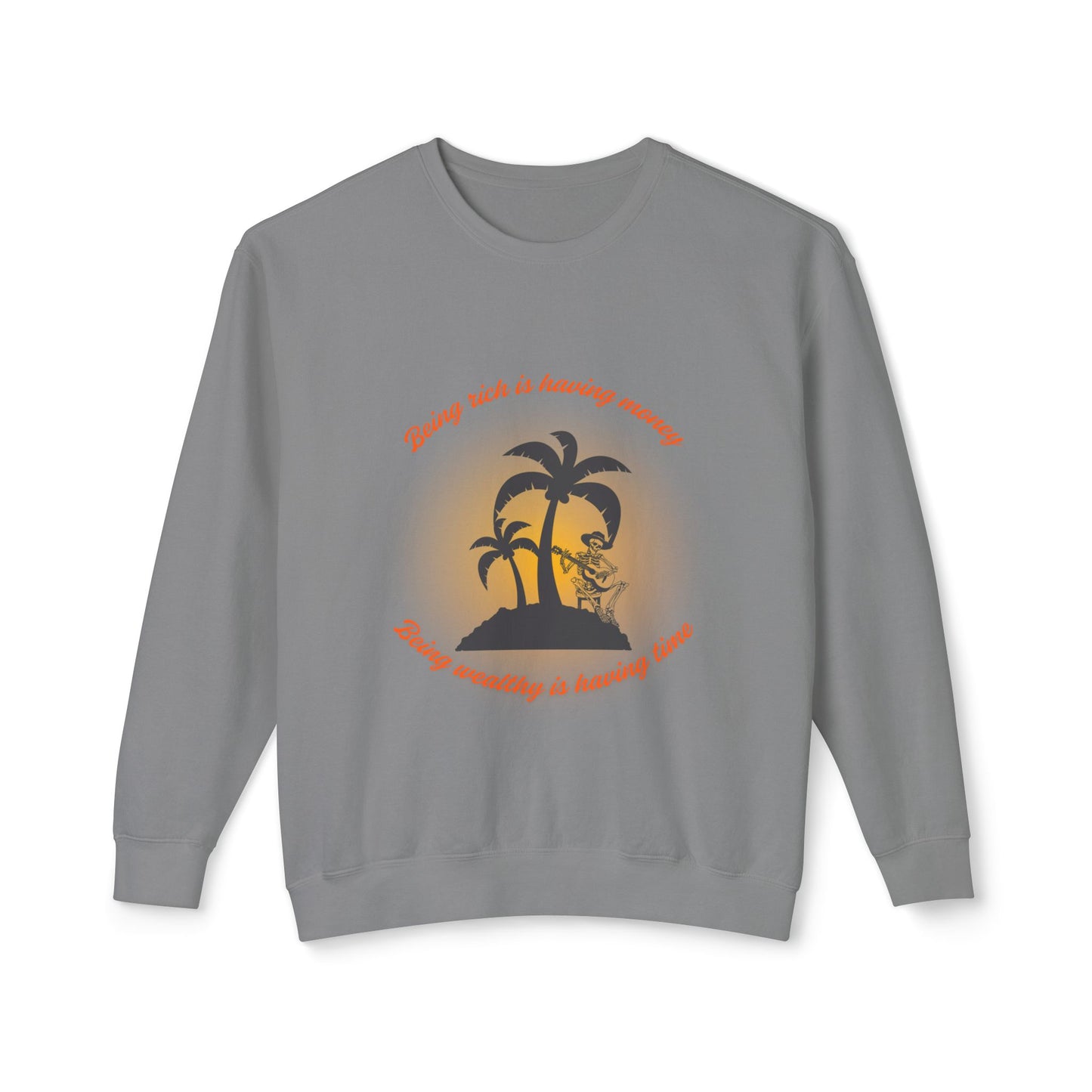 Money Vs Time Sunset Vibes Unisex Lightweight Crewneck Sweatshirt